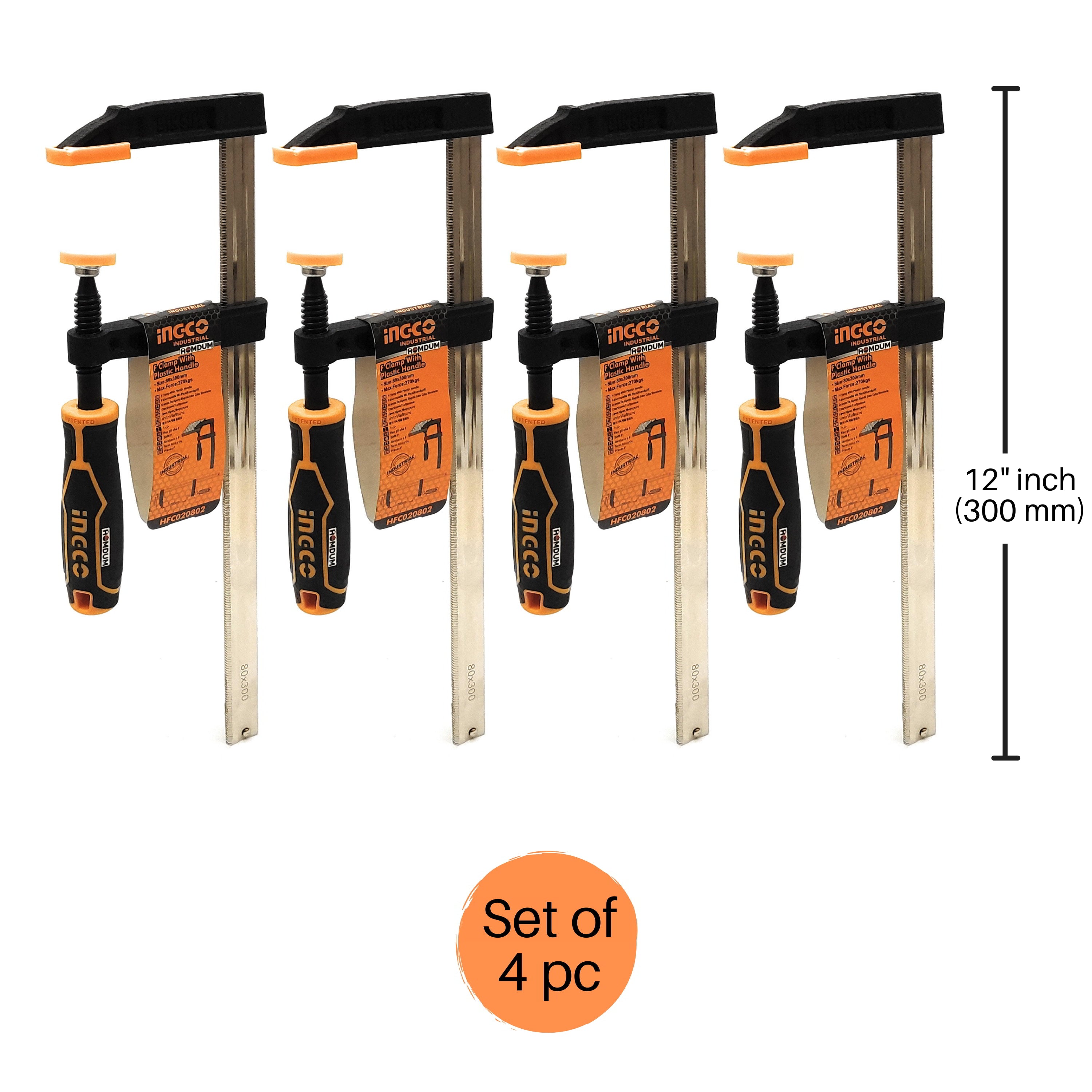 Homdum Ingco 12 inch F Clamp with Rubberized Handle