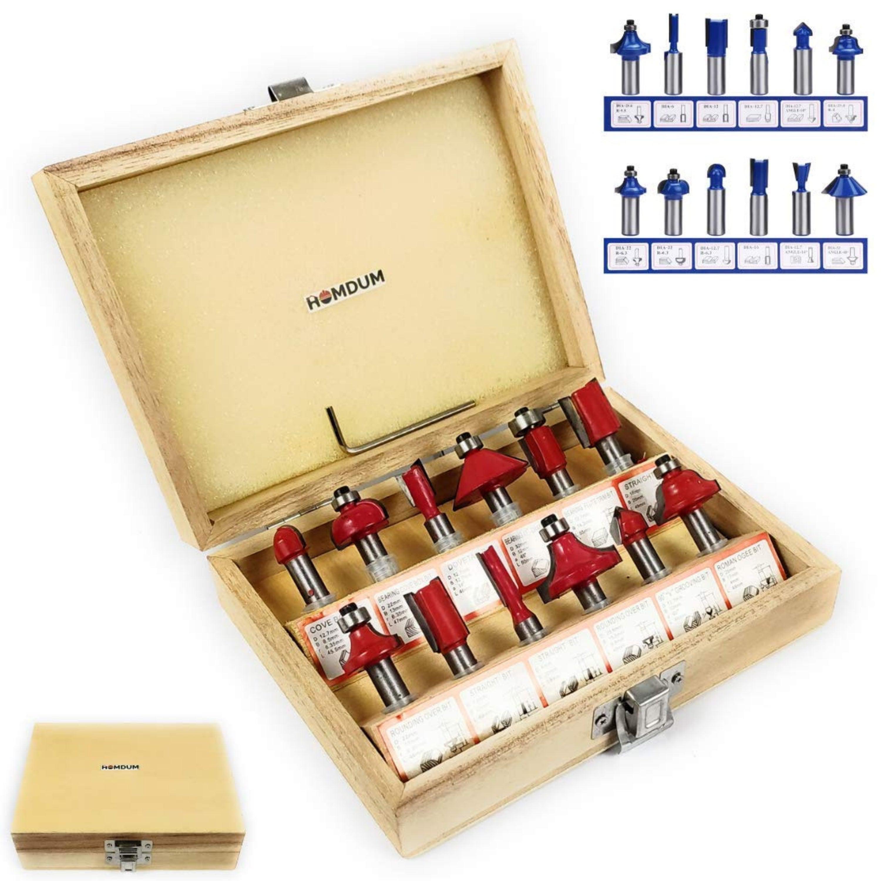 Homdum router machine bit set