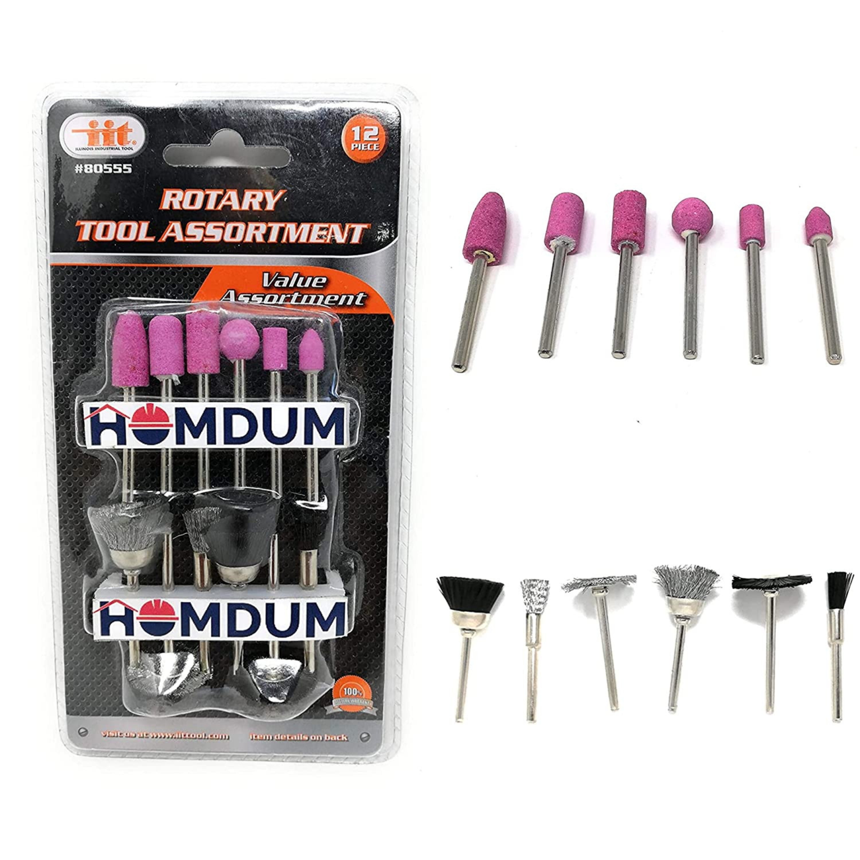 Homdum 12Pcs Rotary Tool Assortment Set