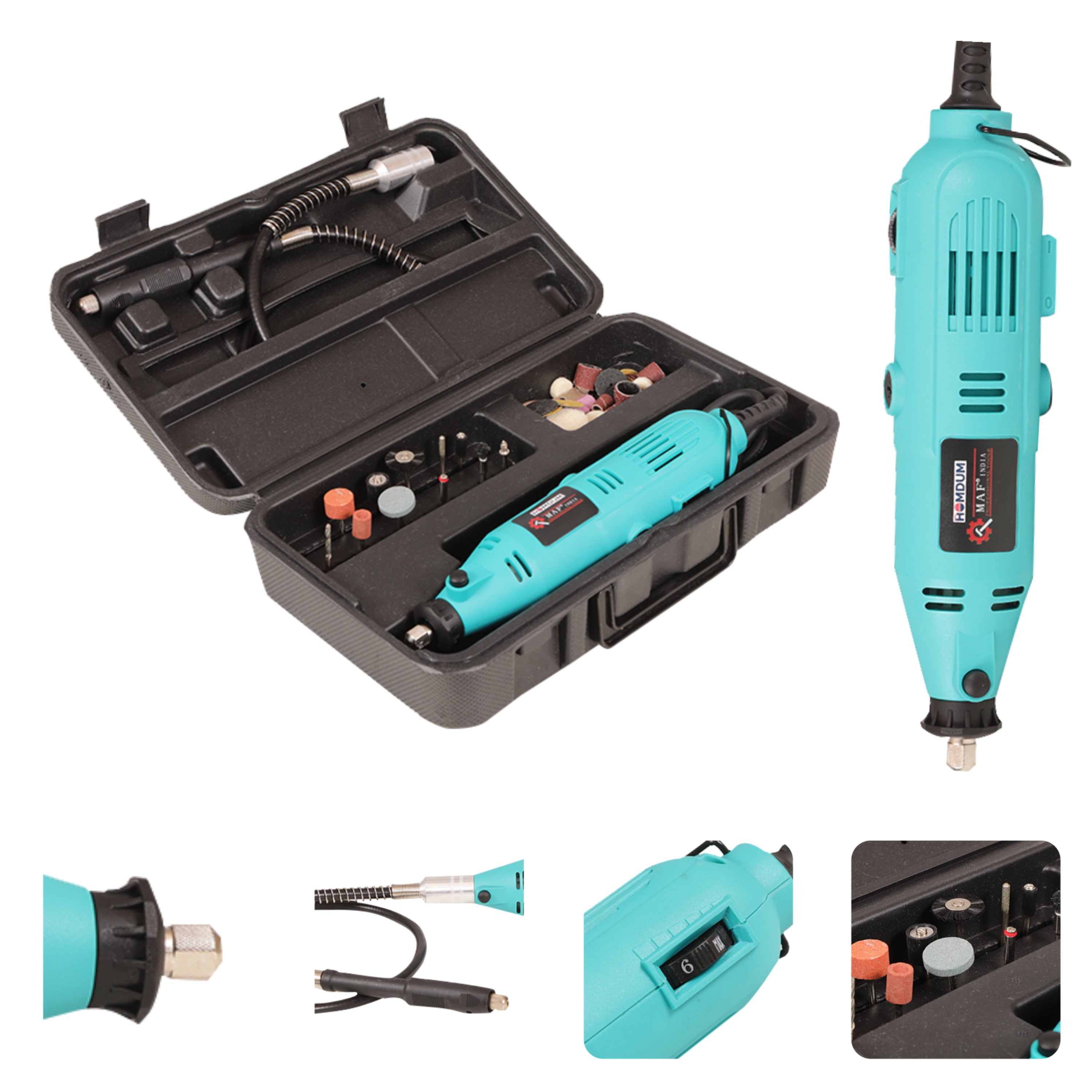 Homdum Multinational 130W Maf Mini Rotary Die Grinder Tool Kit