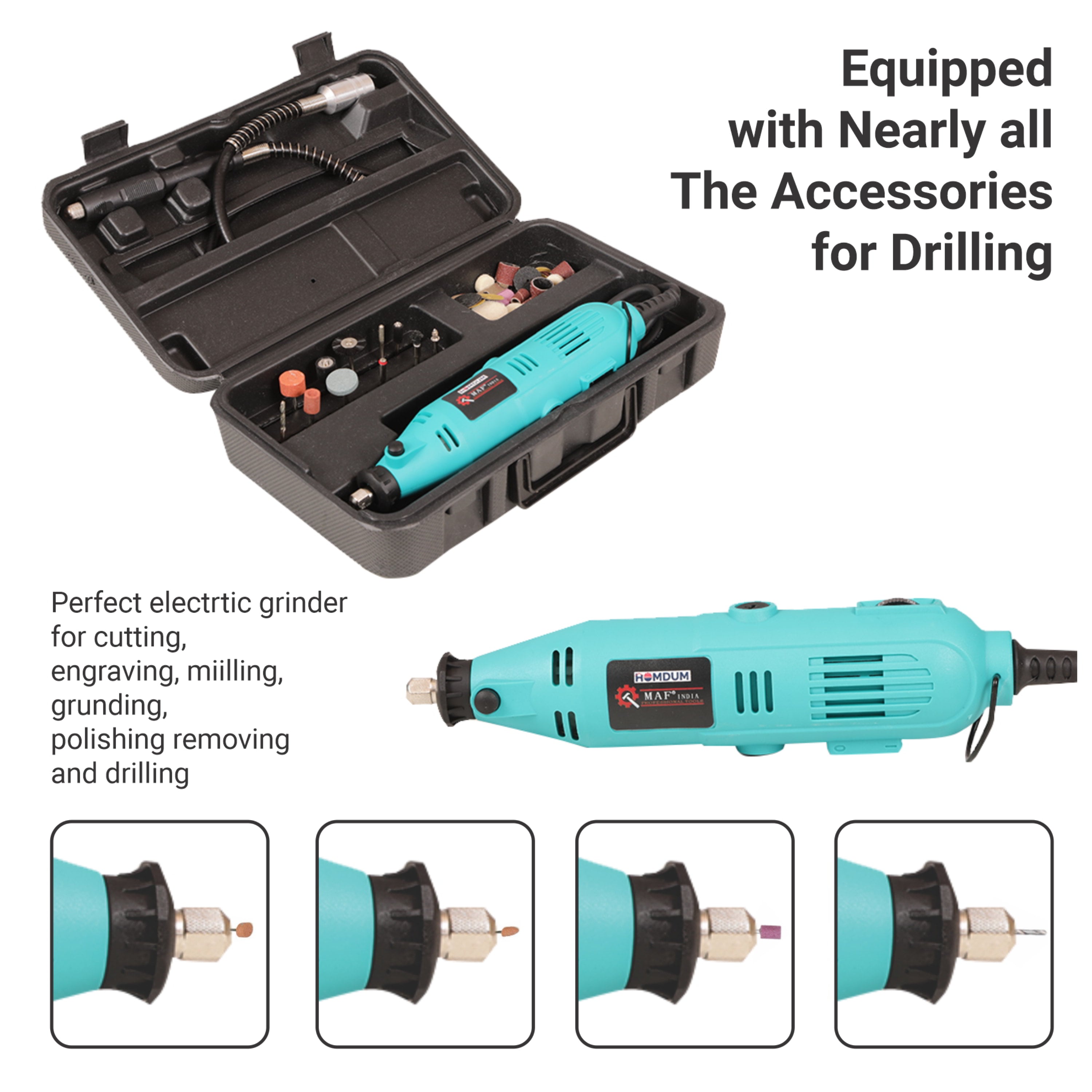 Homdum Multinational 130W Maf Mini Rotary Die Grinder Tool Kit