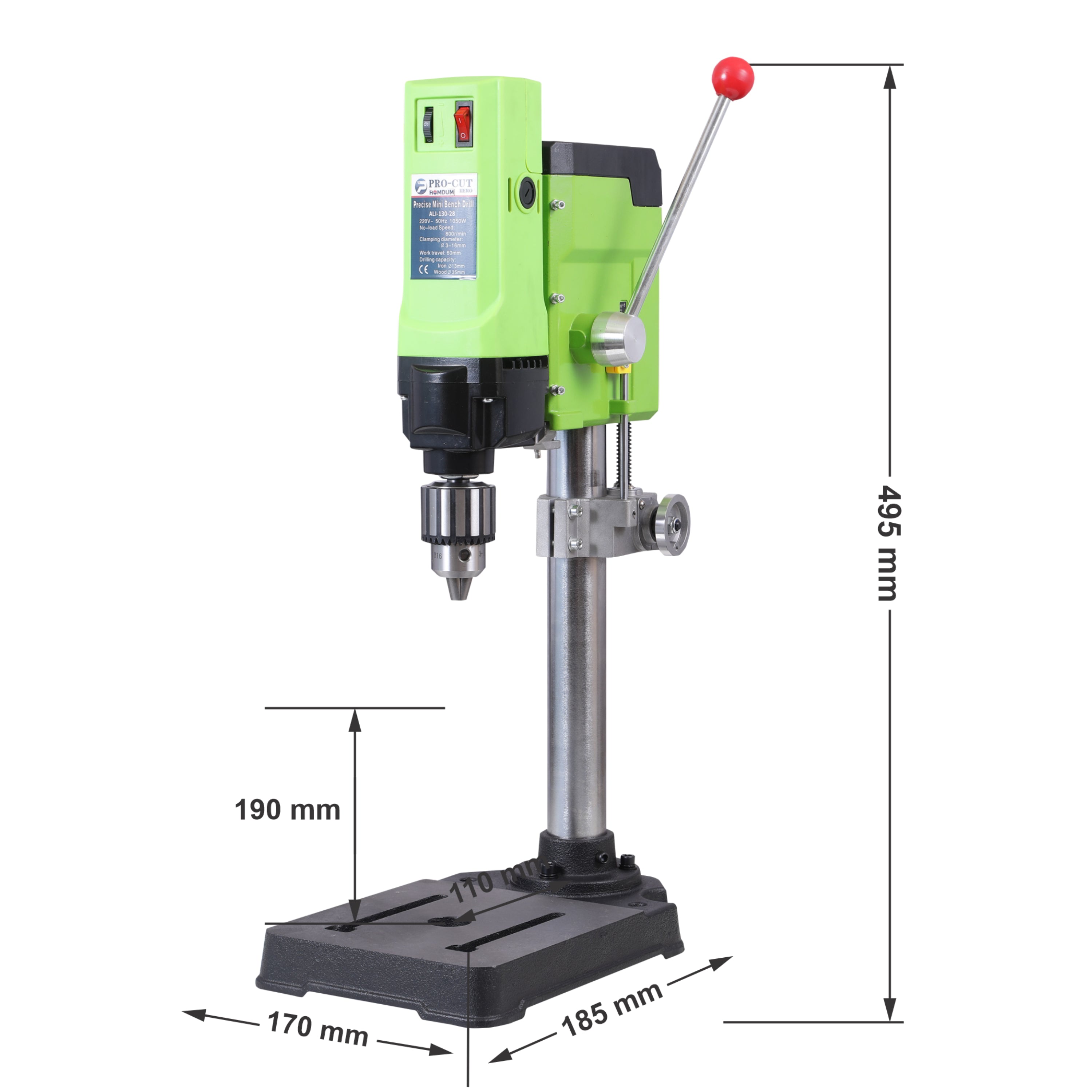 Homdum 16mm x 1050W Multifunctional electric Bench Press Drill