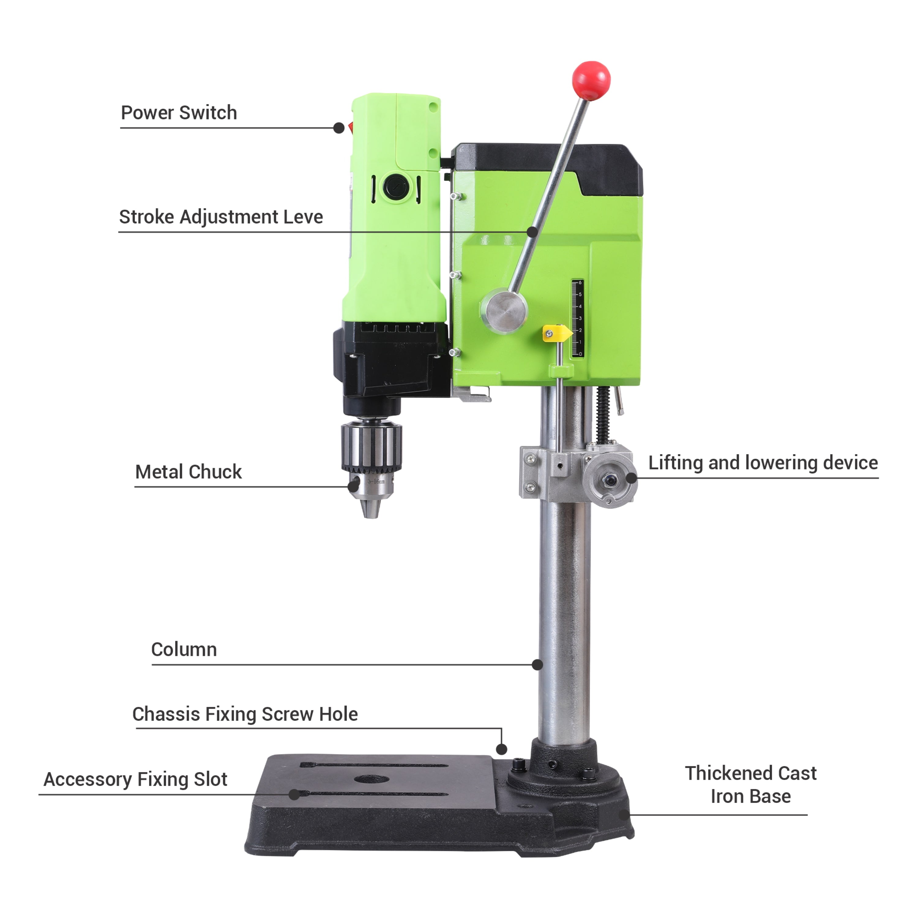 Homdum 16mm x 1050W Multifunctional electric Bench Press Drill machine with 3 Level Speed Drilling