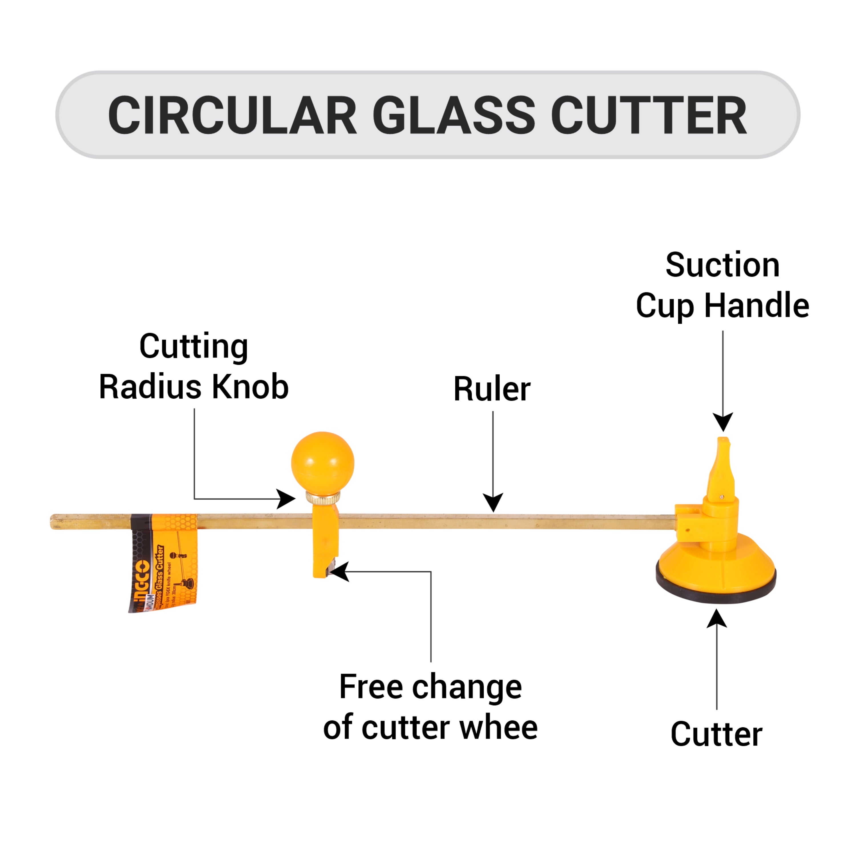 Homdum Ingco Circular glass cutter