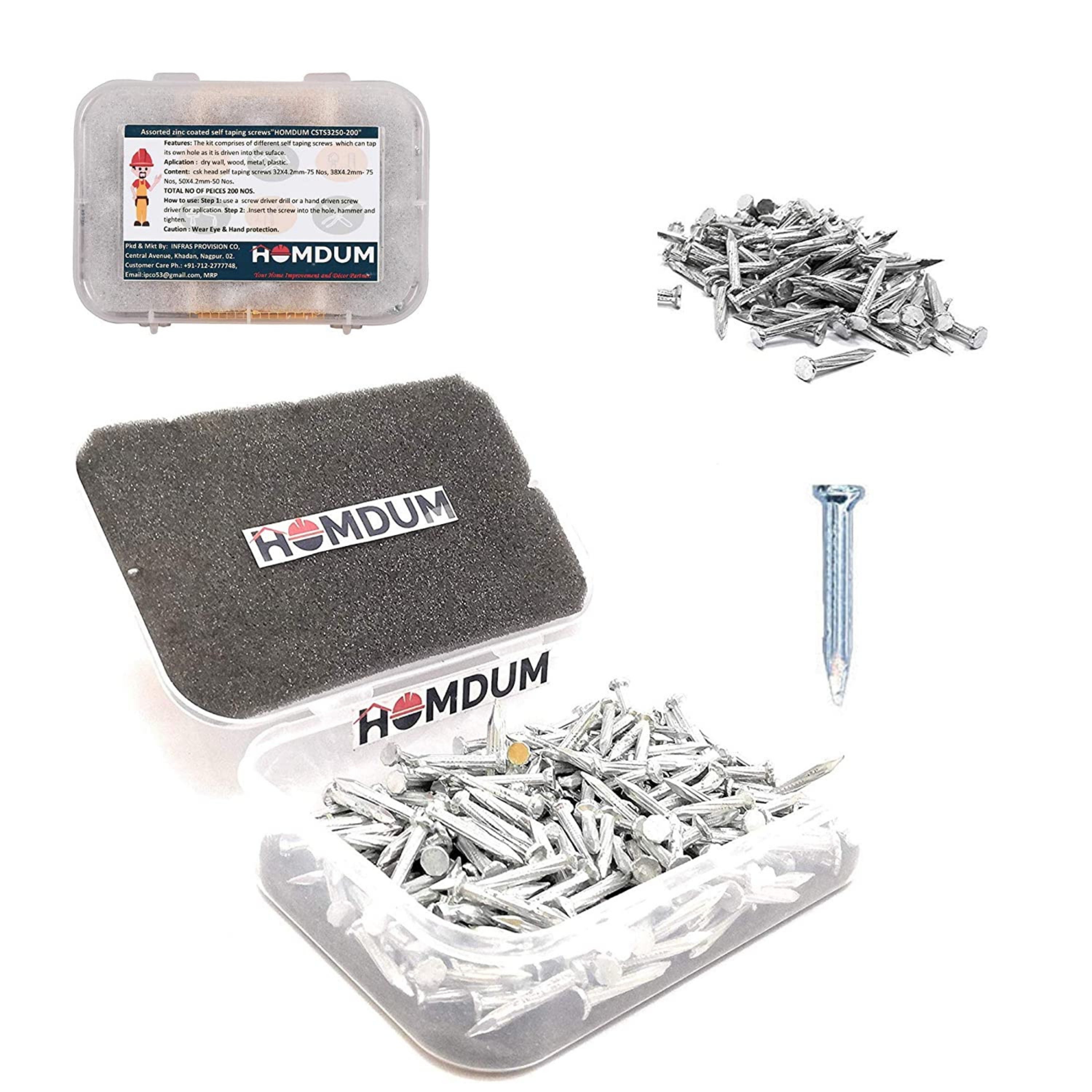 Homdum Hard Steel Concrete Nails 1 inch