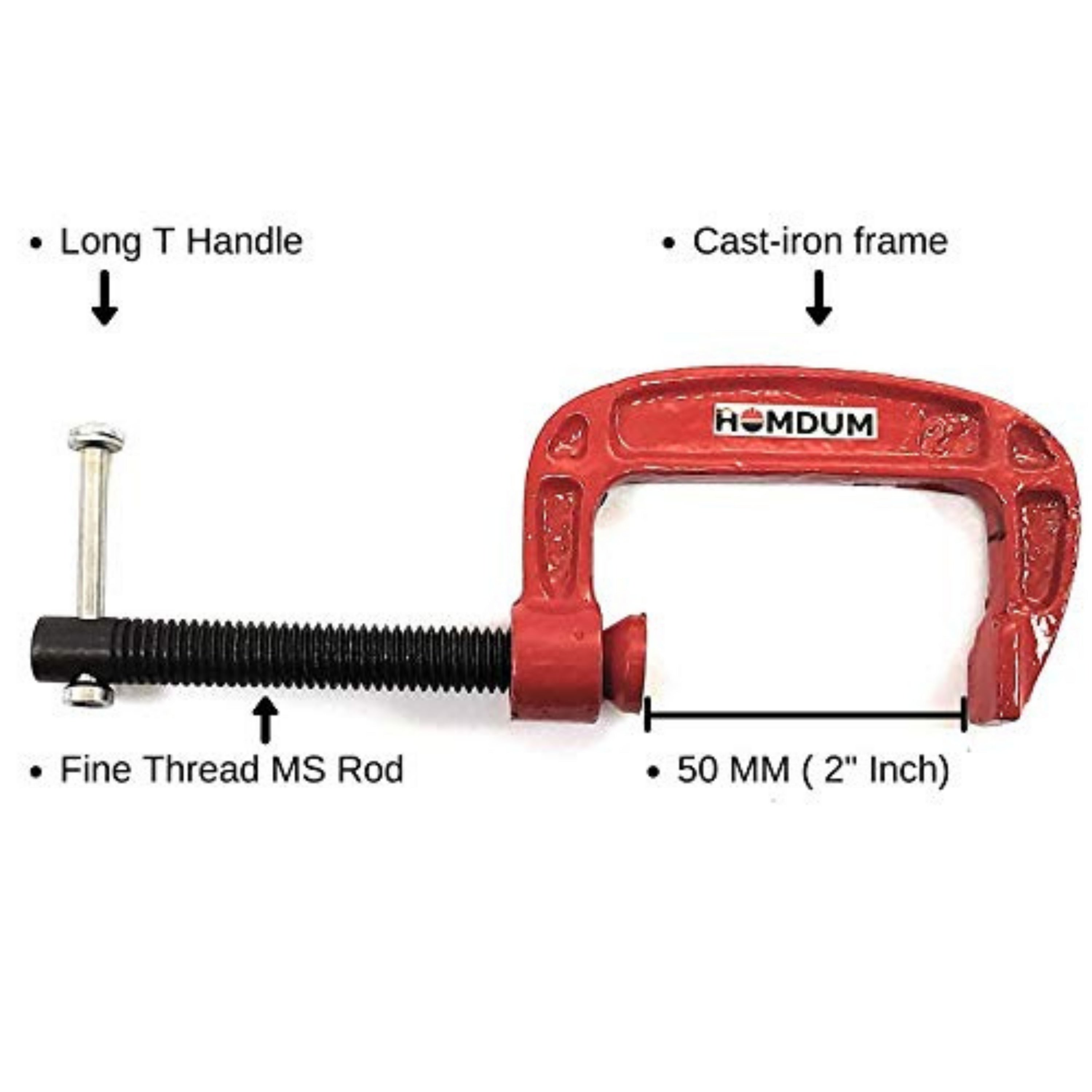 Homdum Heavy Duty G Clamp | C Type Clamping Tool (2 inch)