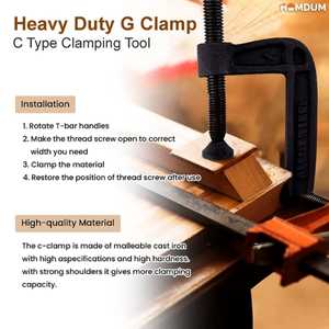 Homdum 2” inch Industrial Heavy Duty G Clamp C Type Clamping Tool for woodworking