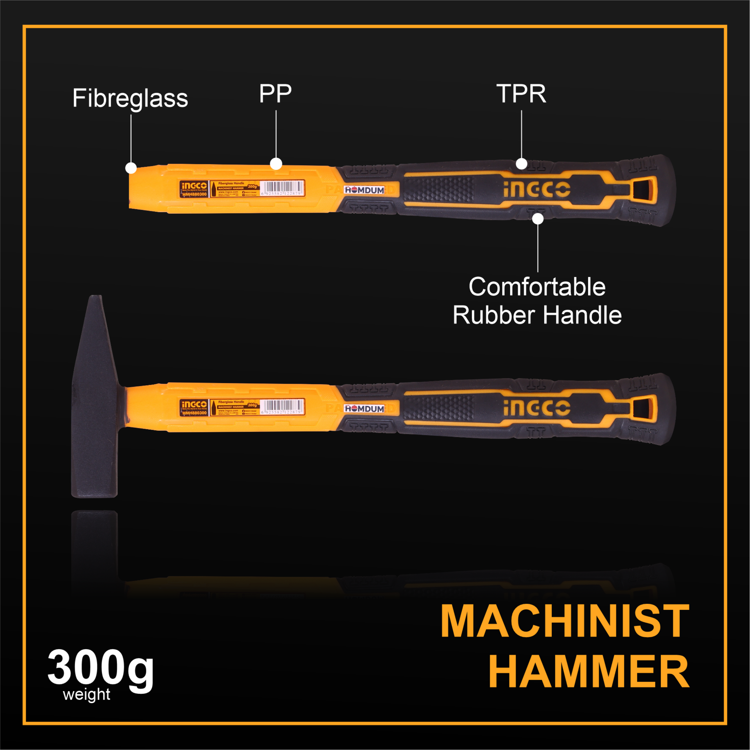 Homdum 300g Heavy Duty Machinist Hammer INGCO