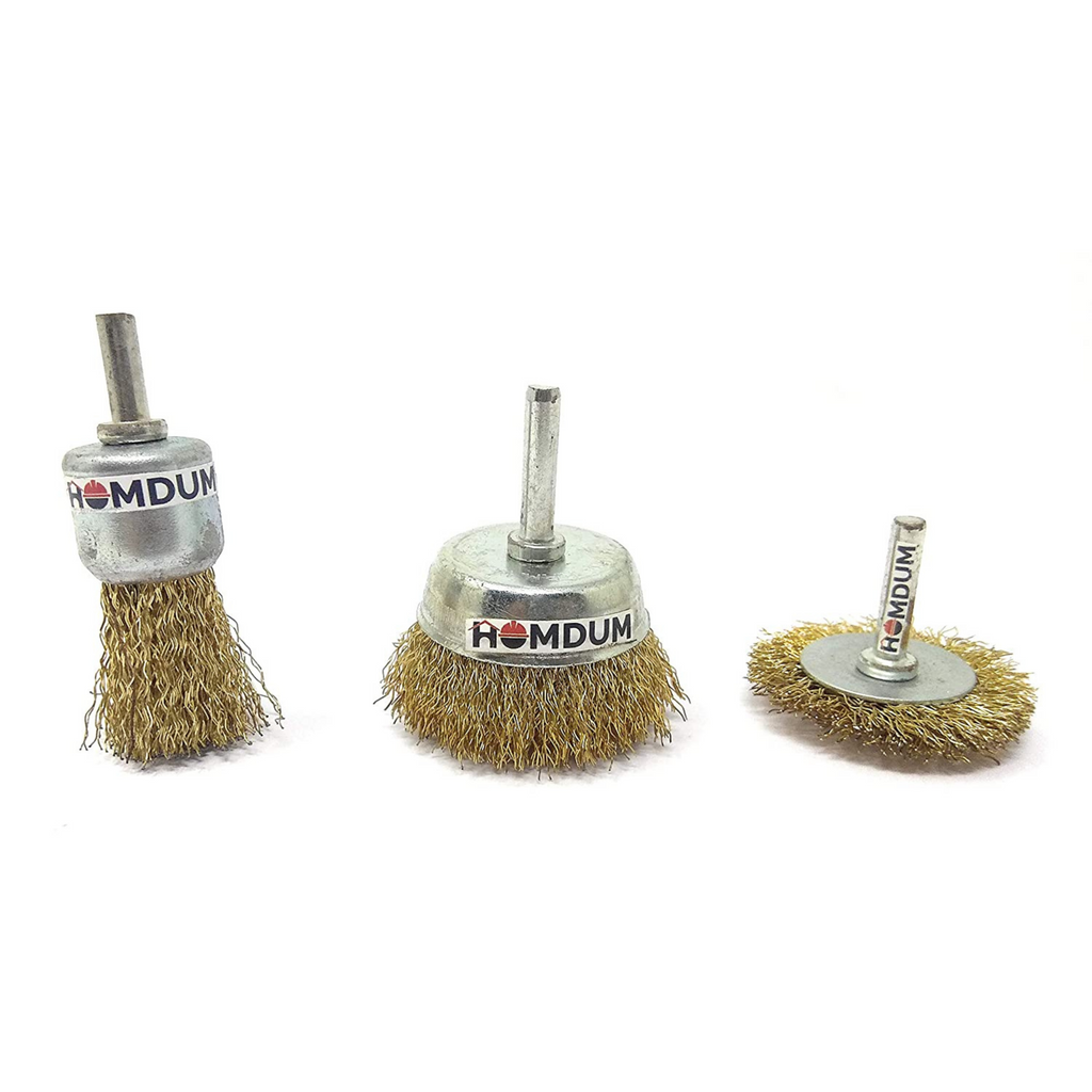 BUY Homdum 3Pcs Multipurpose Rotary Brass Wire Brush 1 4 Inch Shank