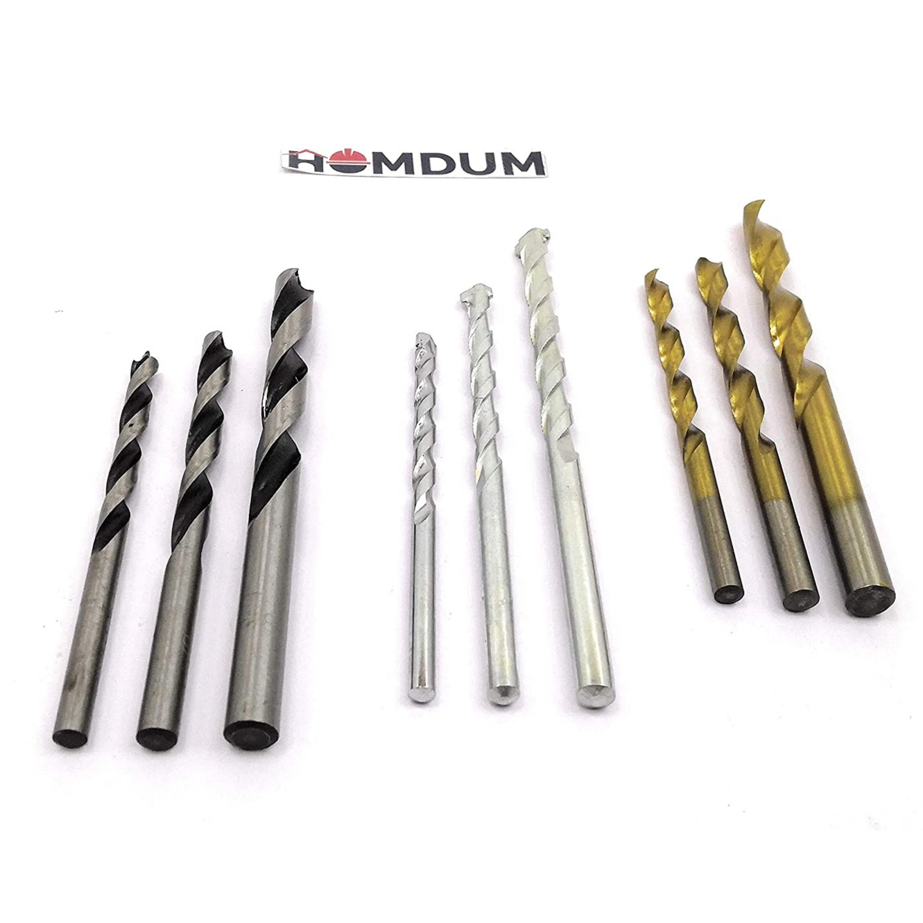 Homdum 3 in 1 Combo Drill Bit Set for Wood, Concrete, Brick, Metal, Plastic, Aluminium