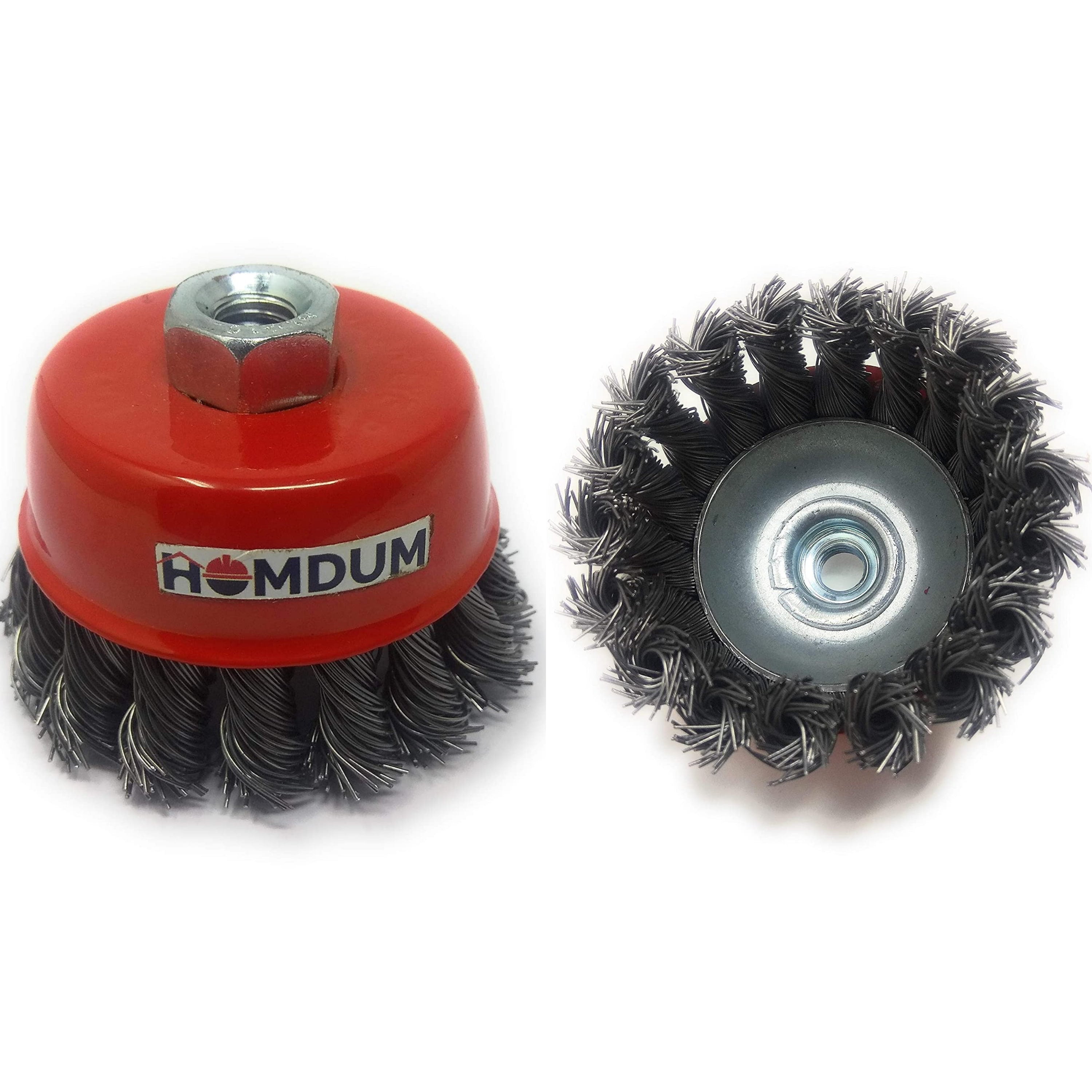 Homdum  Brass Wire and Twisted M10 Thread Cup Brush