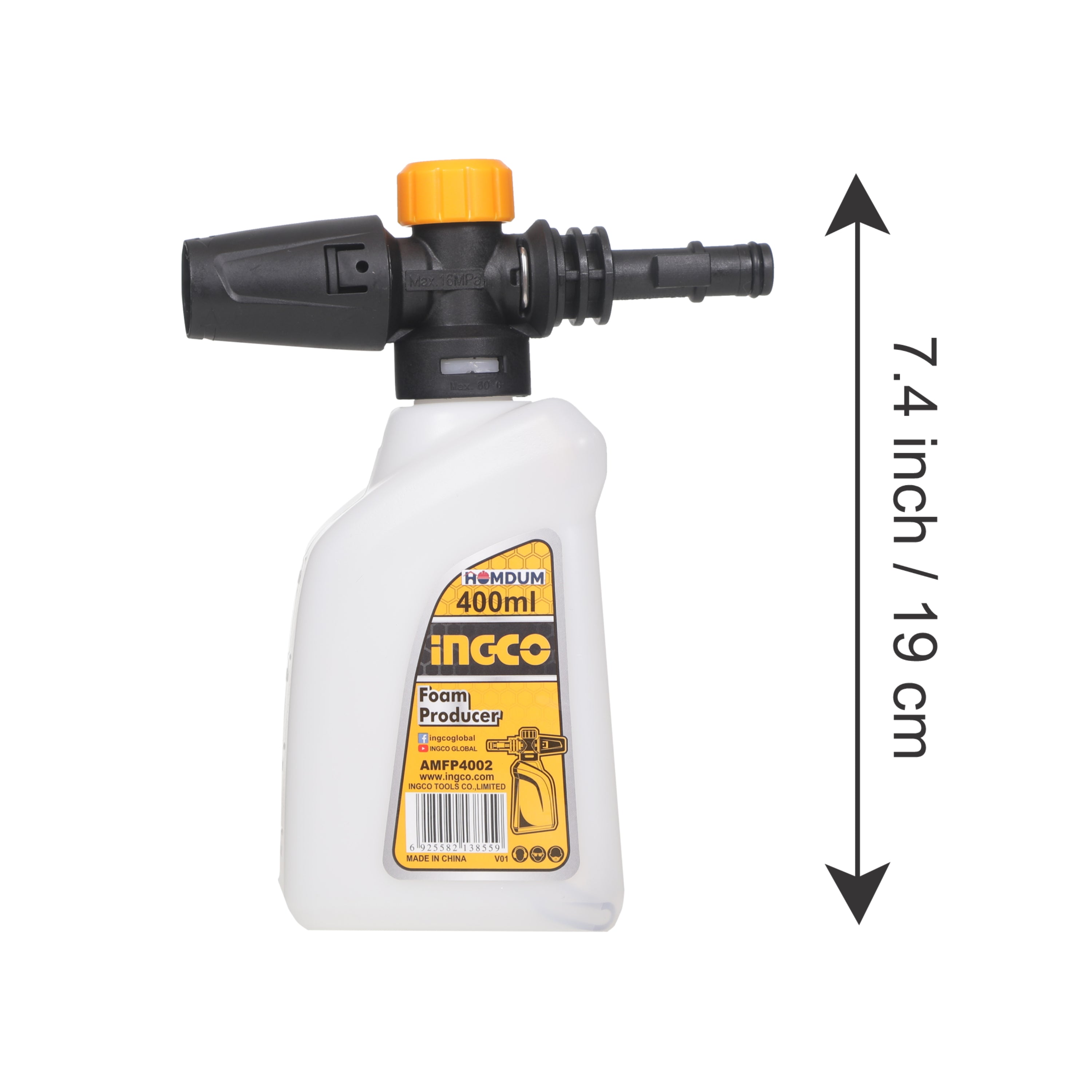 Ingco Car washer Snow Foam Lance Bottle Foam Producer 400 ml AutoCare Car shampoo Soap Dispenser.