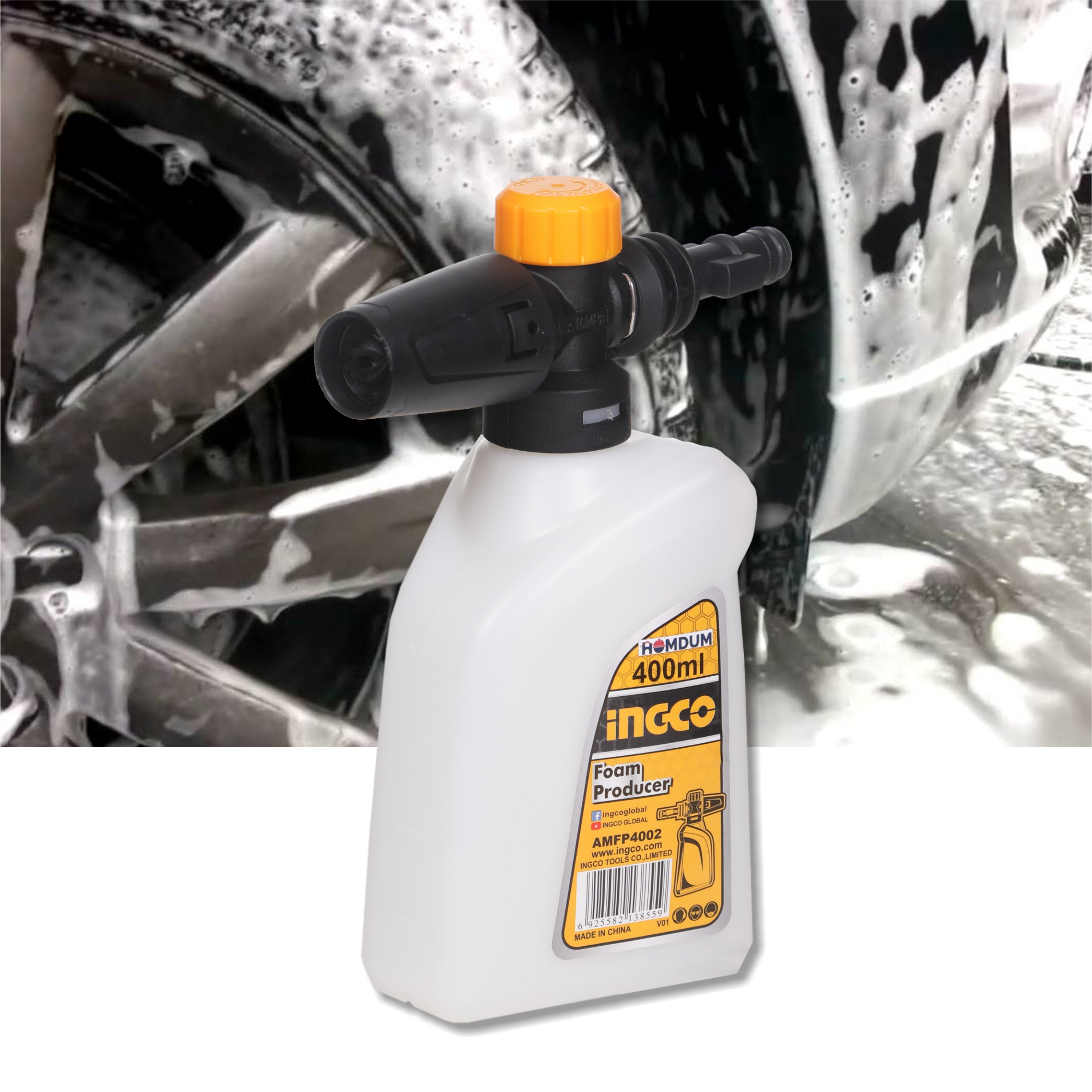 Ingco Car washer Snow Foam Lance Bottle Foam Producer 400 ml AutoCare Car shampoo Soap Dispenser.