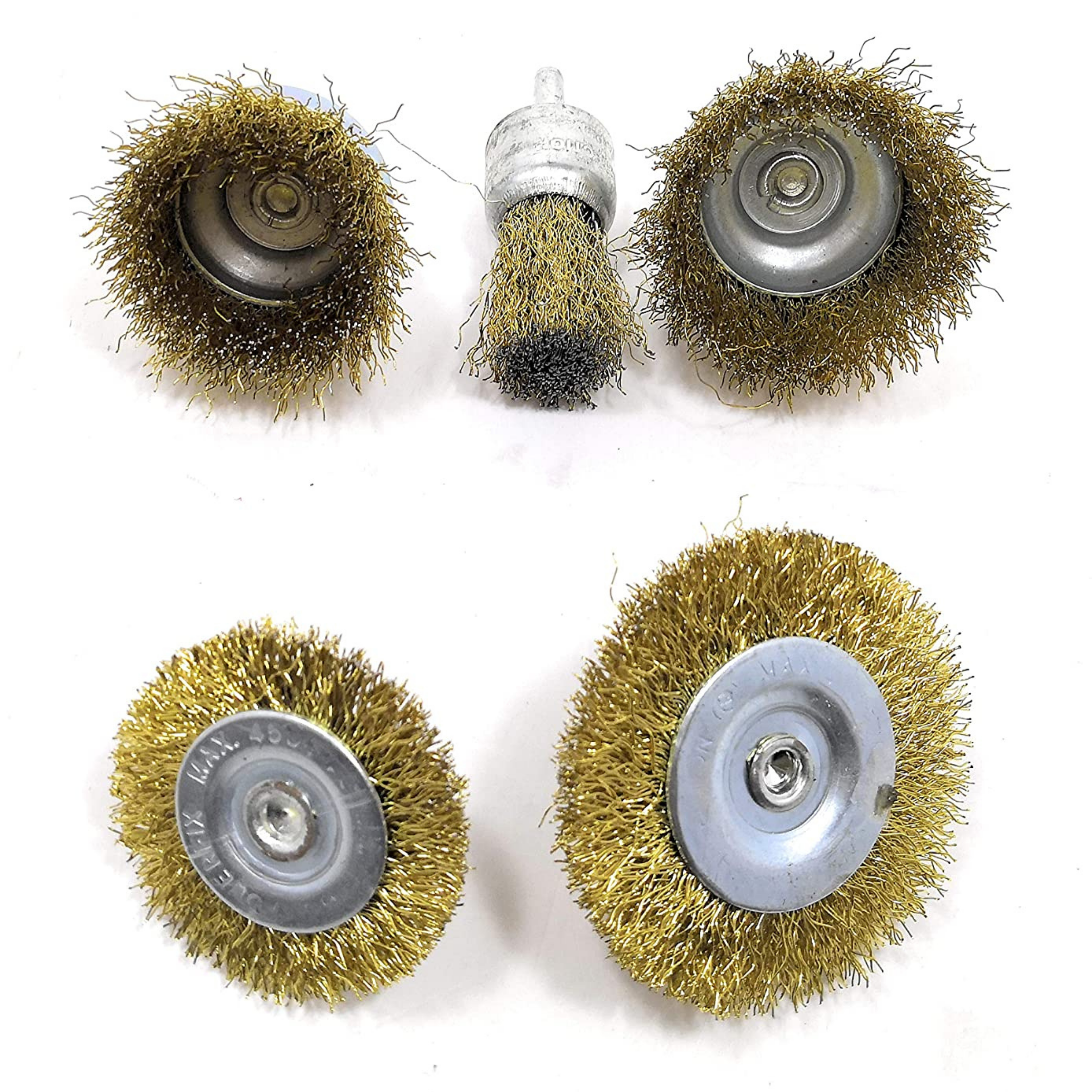 Homdum 5 Pcs Multipurpose Rotary Brass Wire Brush Kit