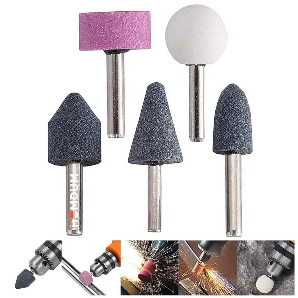 Homdum 5 Pcs Shank Abrasive Mounted Stone