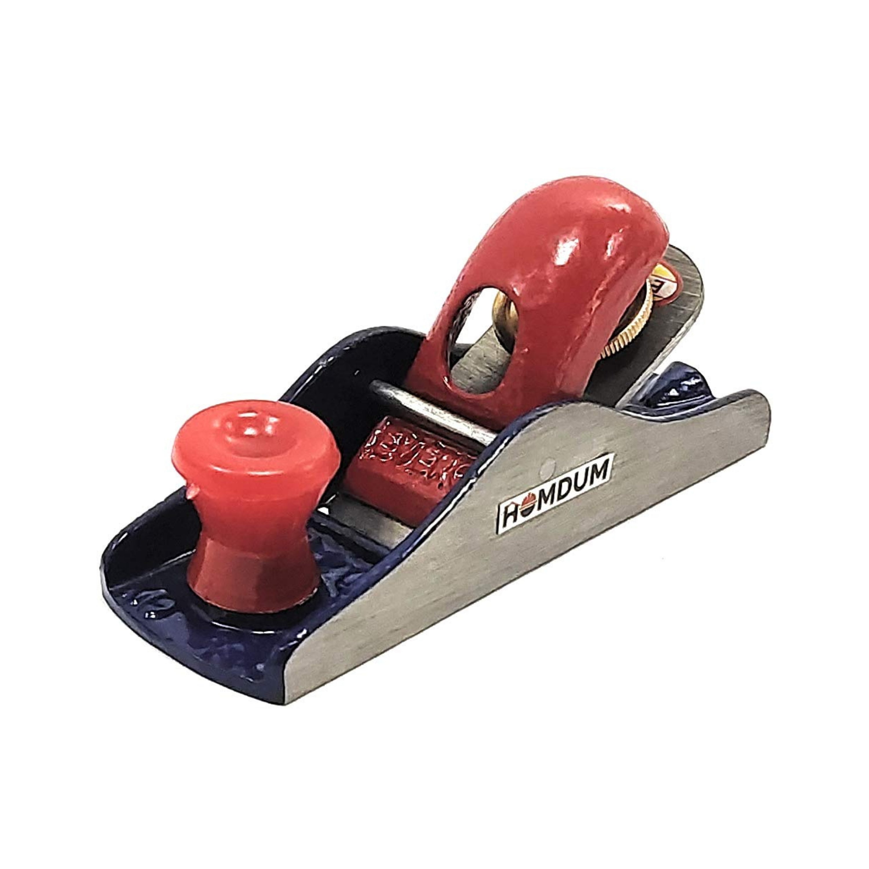 Homdum mini iron steel block plane | everon heavy duty carpenter wood tool with sharp planer blade attachment red (5 inch)