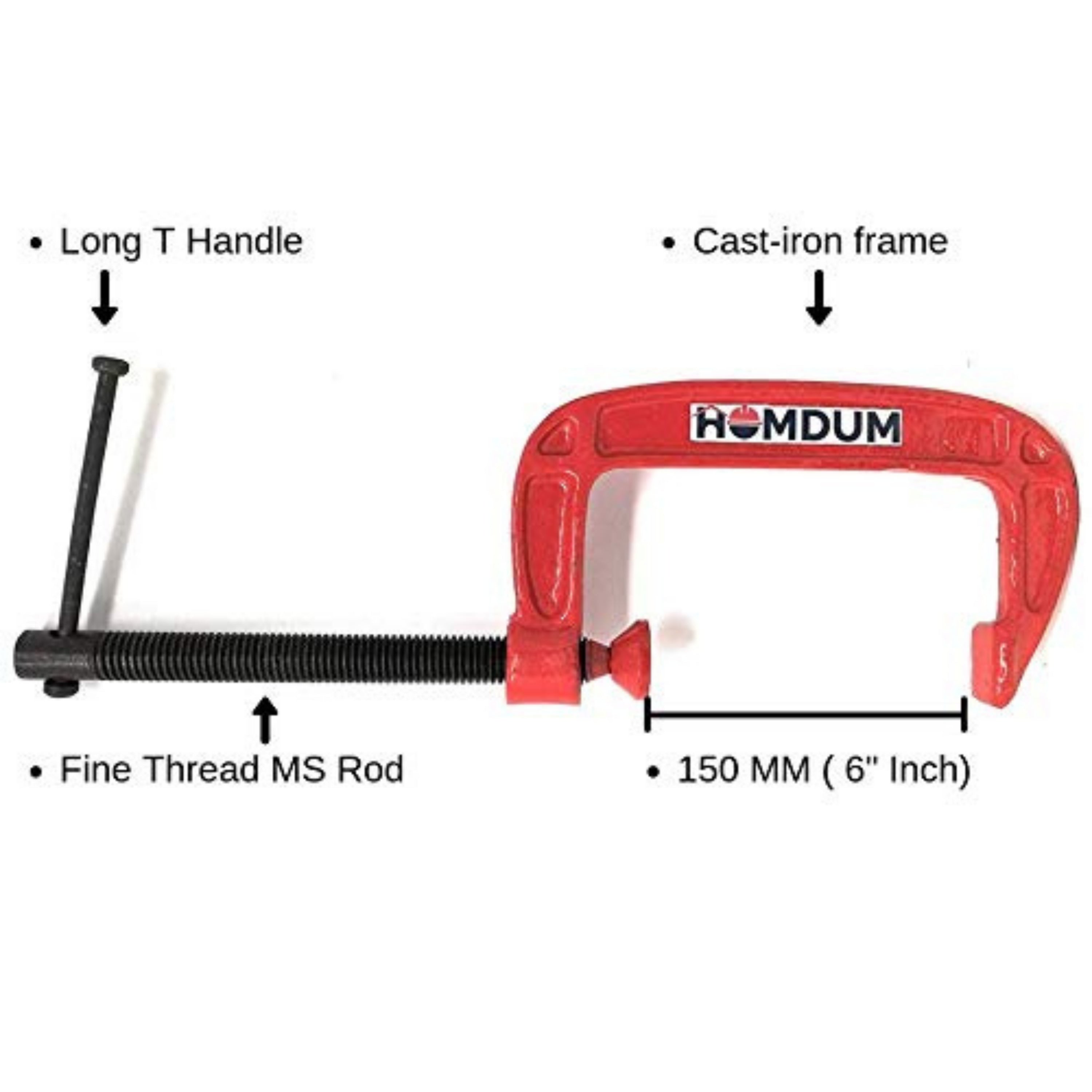 Homdum Heavy Duty G Clamp | C Type Clamping Tool 6"