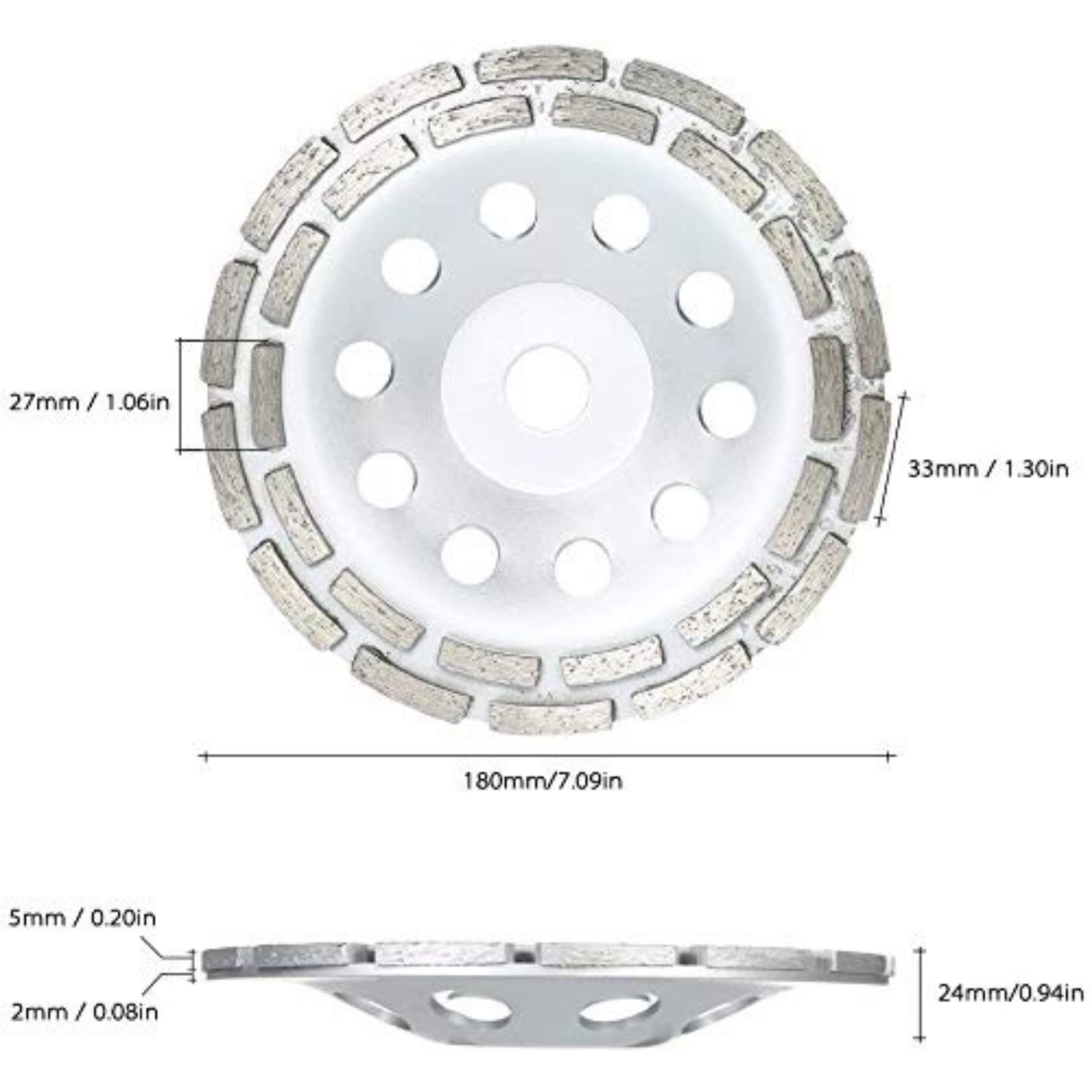 Homdum Double Row Segmented Rim Diamond Cup