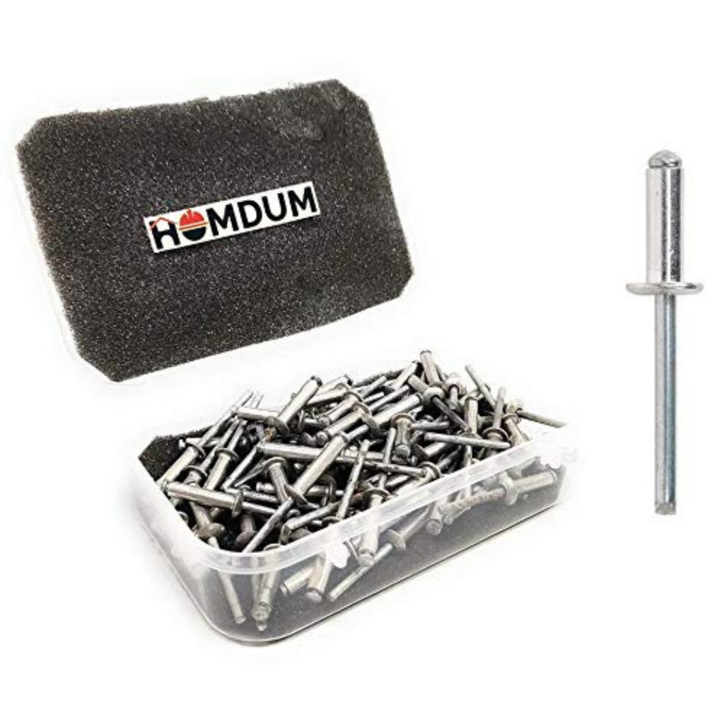 Homdum Aluminium Blind Rivet - Metal POP Rivets for Riveting Gun/Riveter machine Pack of 100 Pieces. (4.8 x 12)