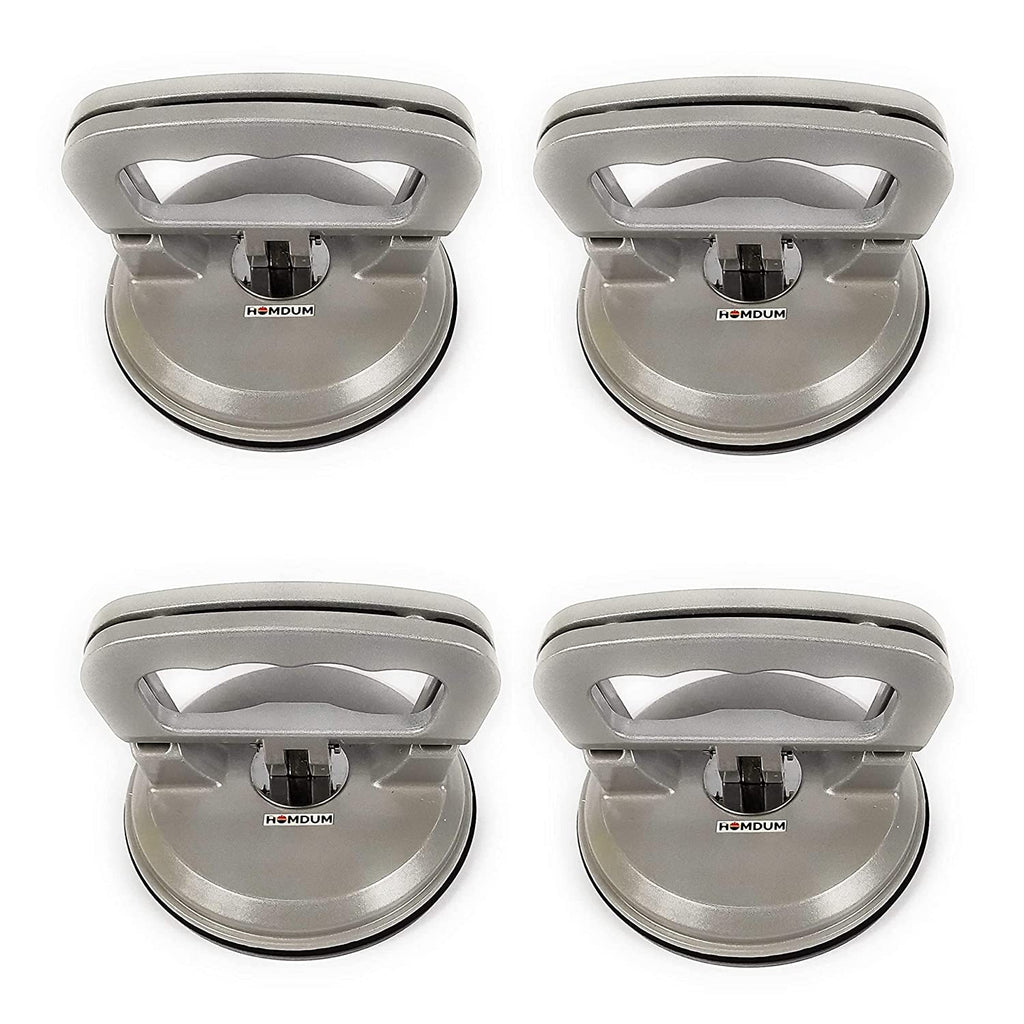 Homdum Aluminum 4.8” Lifting Suction Cup Plate Single/one Handle Locking (1claw) Sucker Flat Gripper for Lifting Mirror/Tiles/Granite slab, Glass Lifter.Pack of 4pc
