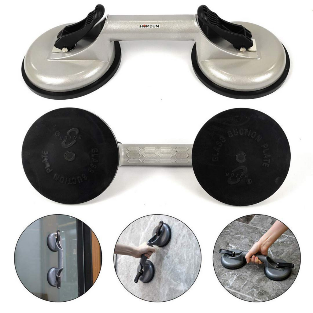 Homdum Aluminum 4.8” Lifting Suction Cup Plate Double/Two Handle Locking