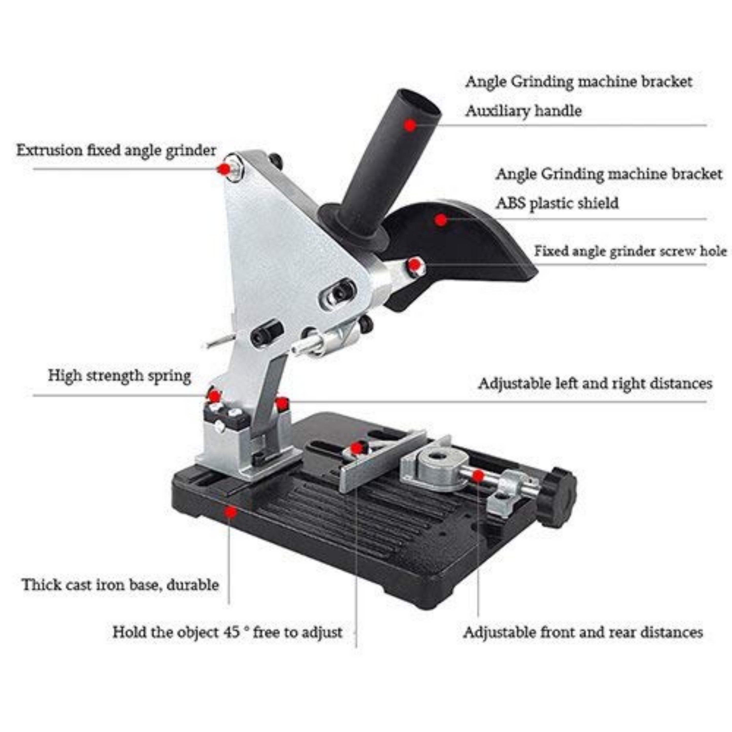 Homdum Angle Grinder Machine Stand With Heavy Duty Cast Iron Base For 4"/5" Model.