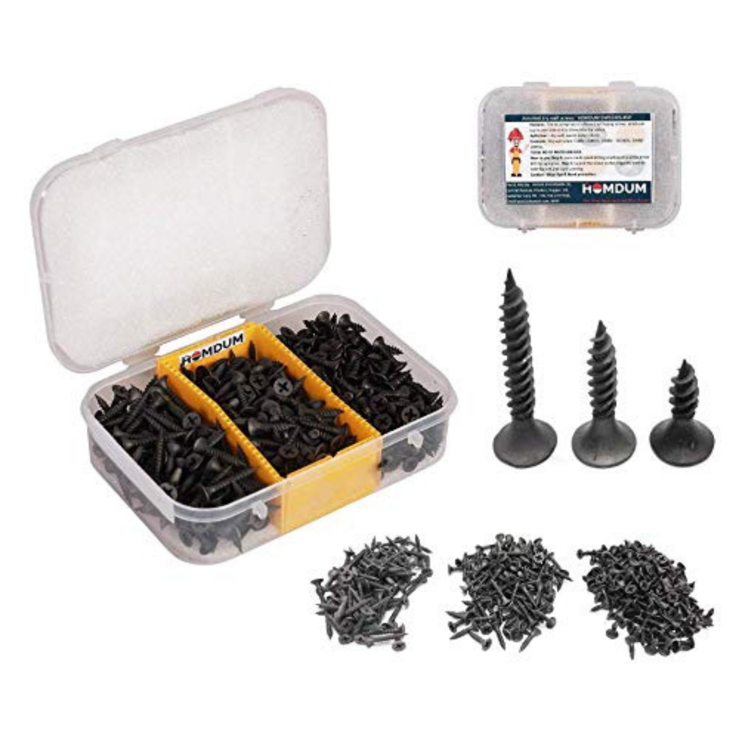 Homdum Assorted Black Dry Wall Screws