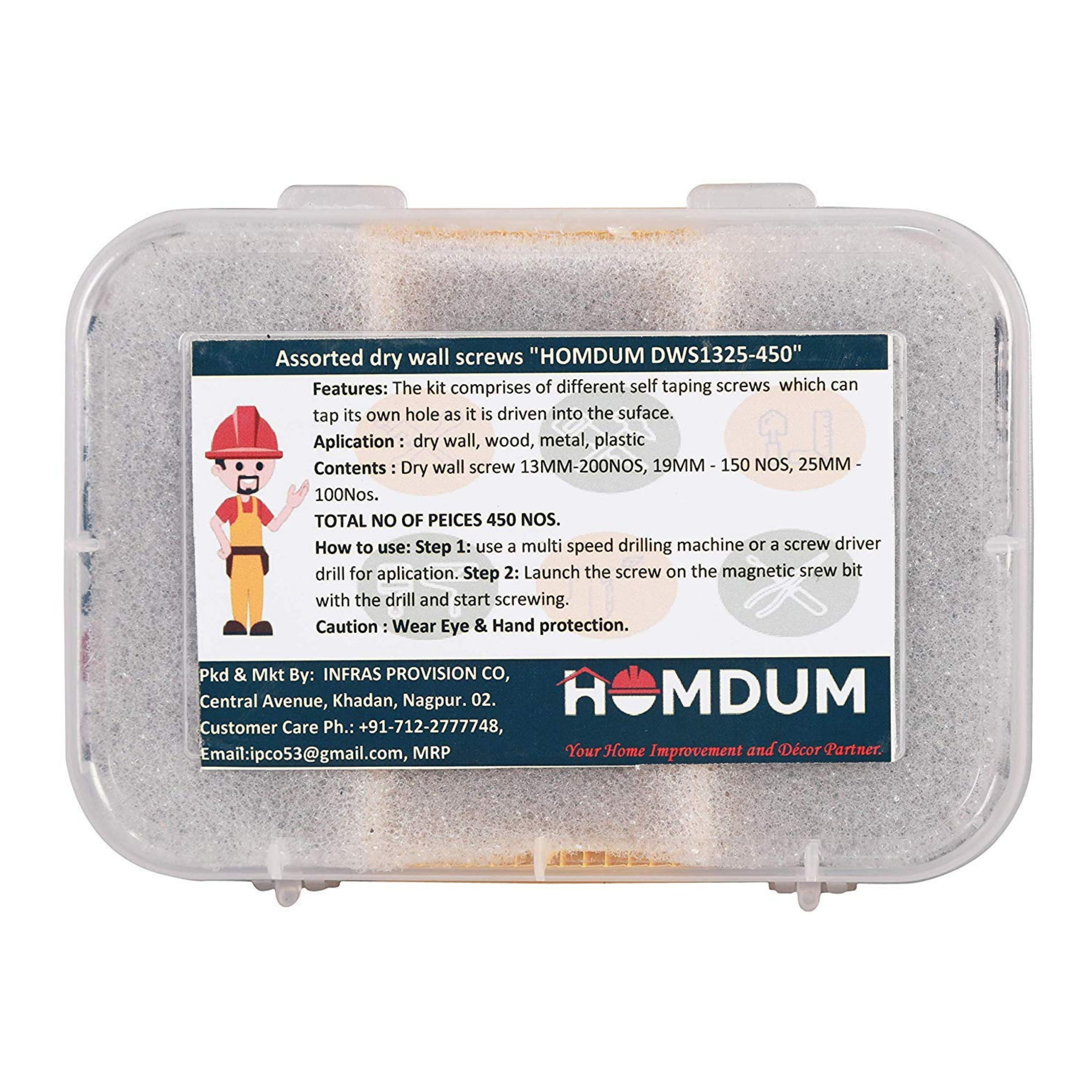 Homdum Black Dry Wall Screws 3 Sizes