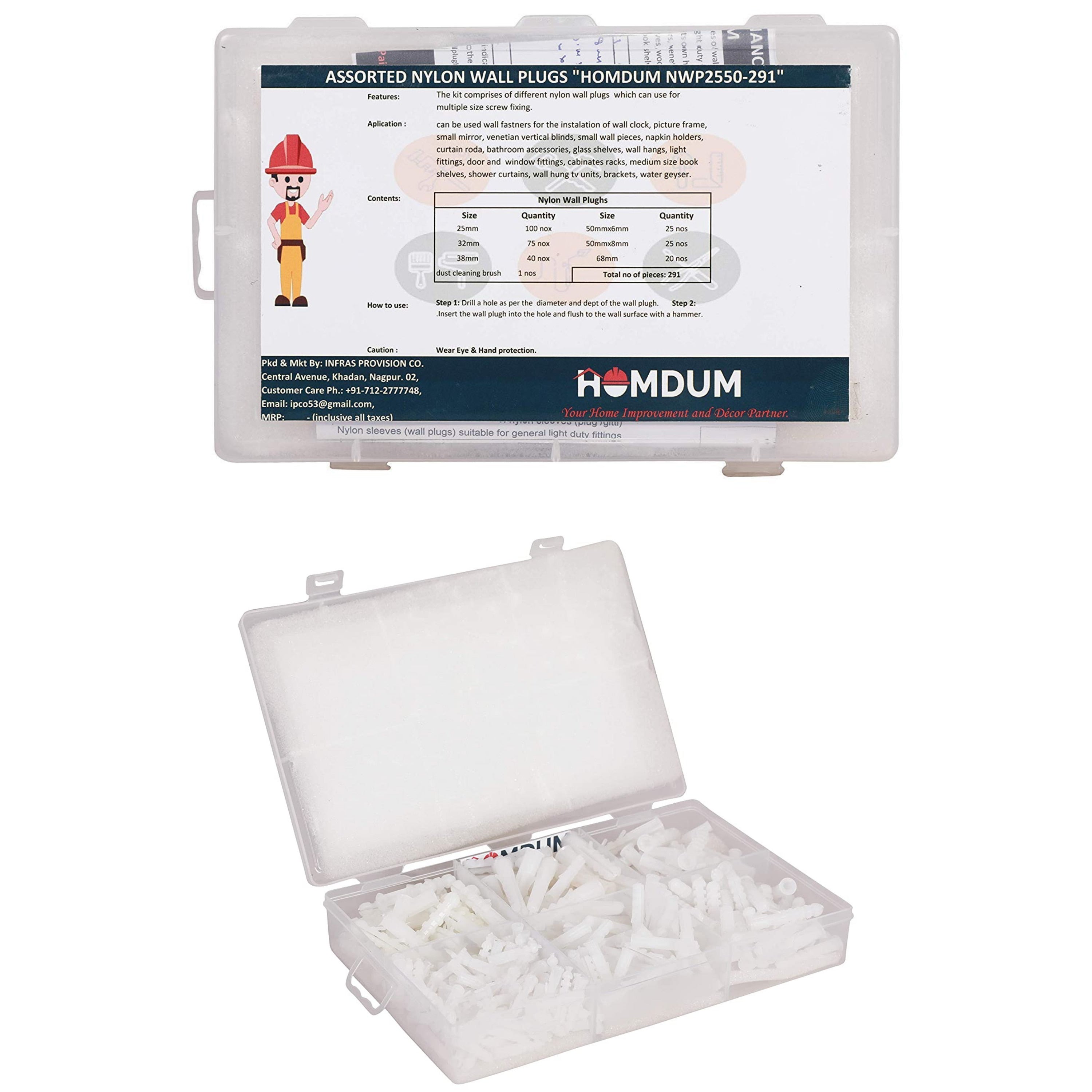 Homdum nylon wall plugs/sleeve gitti