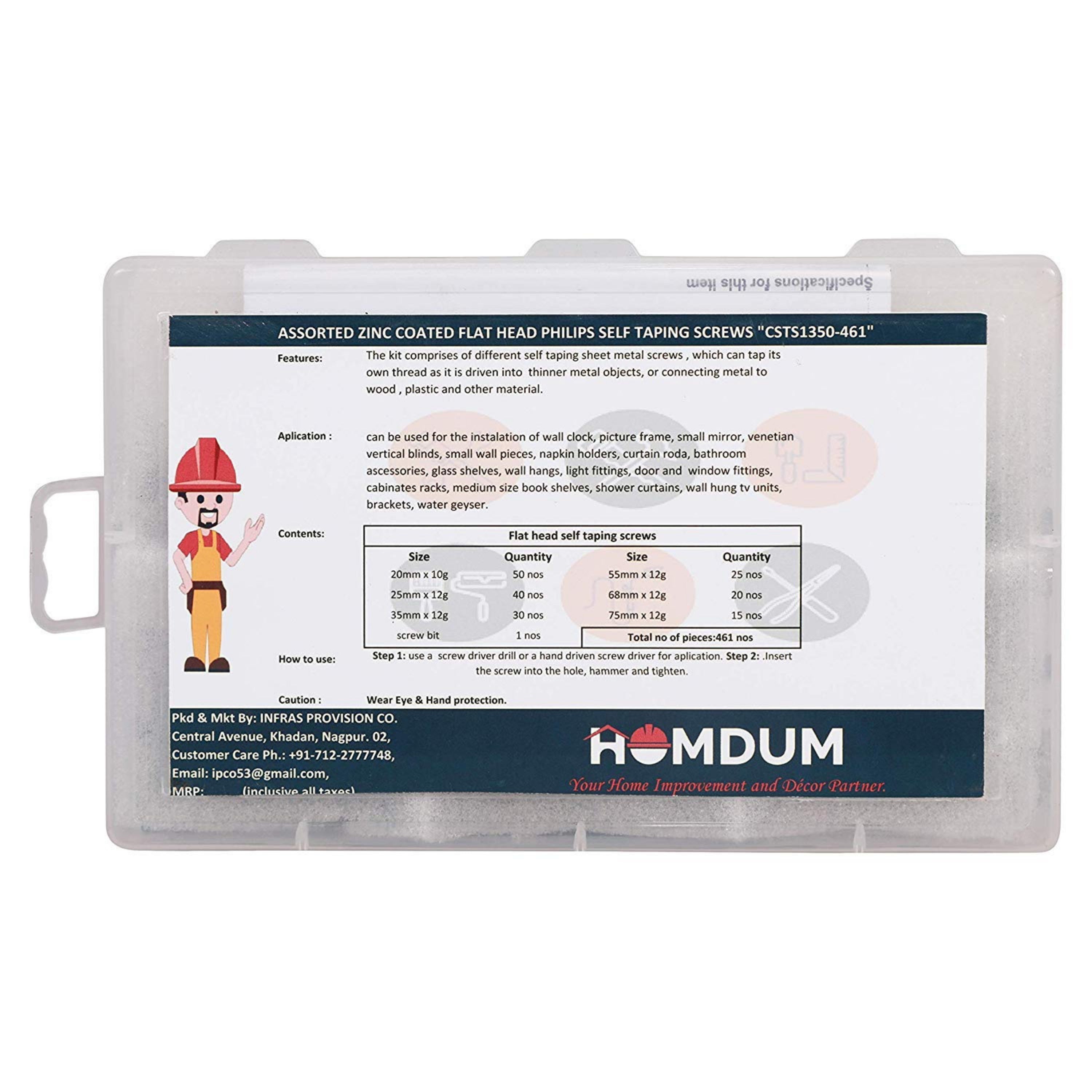Homdum Zinc Coated Self Taping Screws