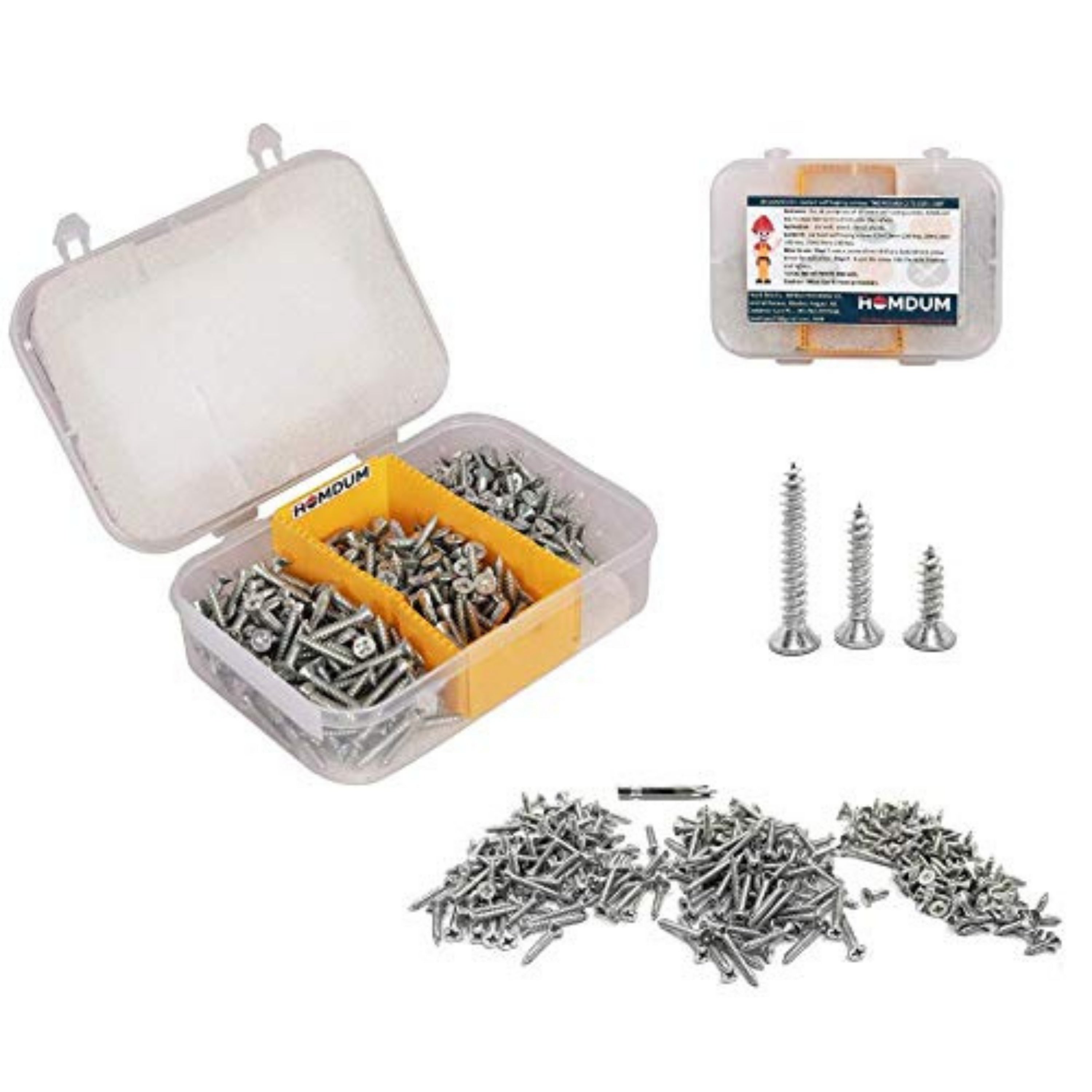 Homdum Assorted Zinc Coated Self Taping Screws