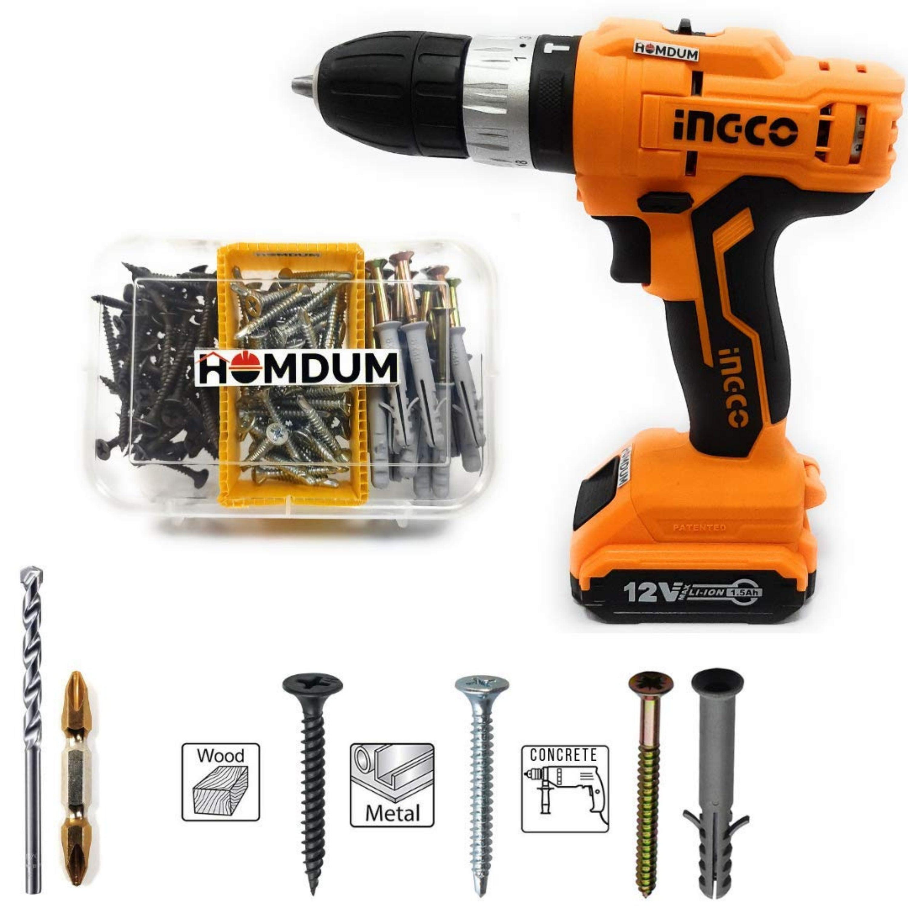 Homdum Cordless 10mm MultiFunction Drill 