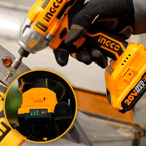 Homdum Cordless Impact driver INGCO with charging station 6mm hex shank ¼