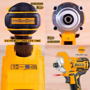 Homdum Cordless Impact driver INGCO  Li Cordless 20v Double battery