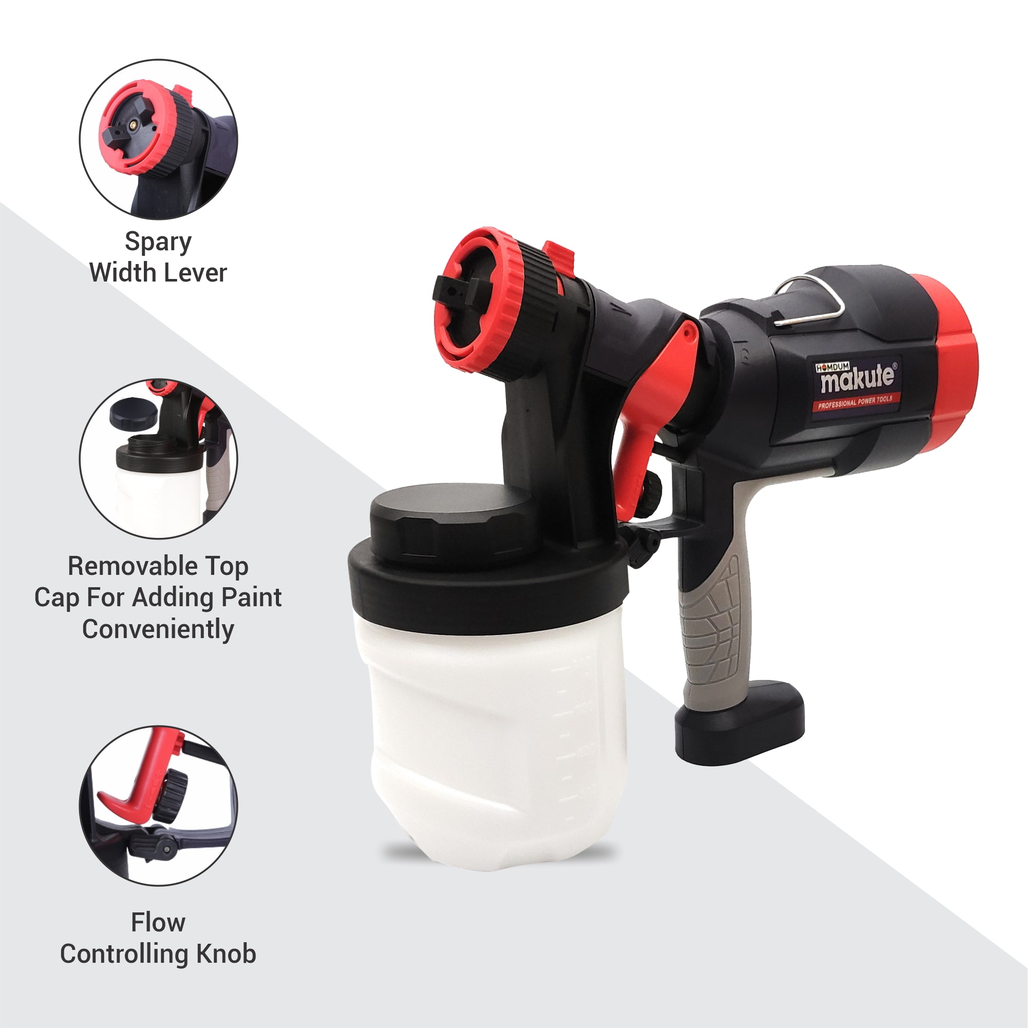 Homdum Electric HVLP Paint Spray Gun 400 W with Paint Protection Film