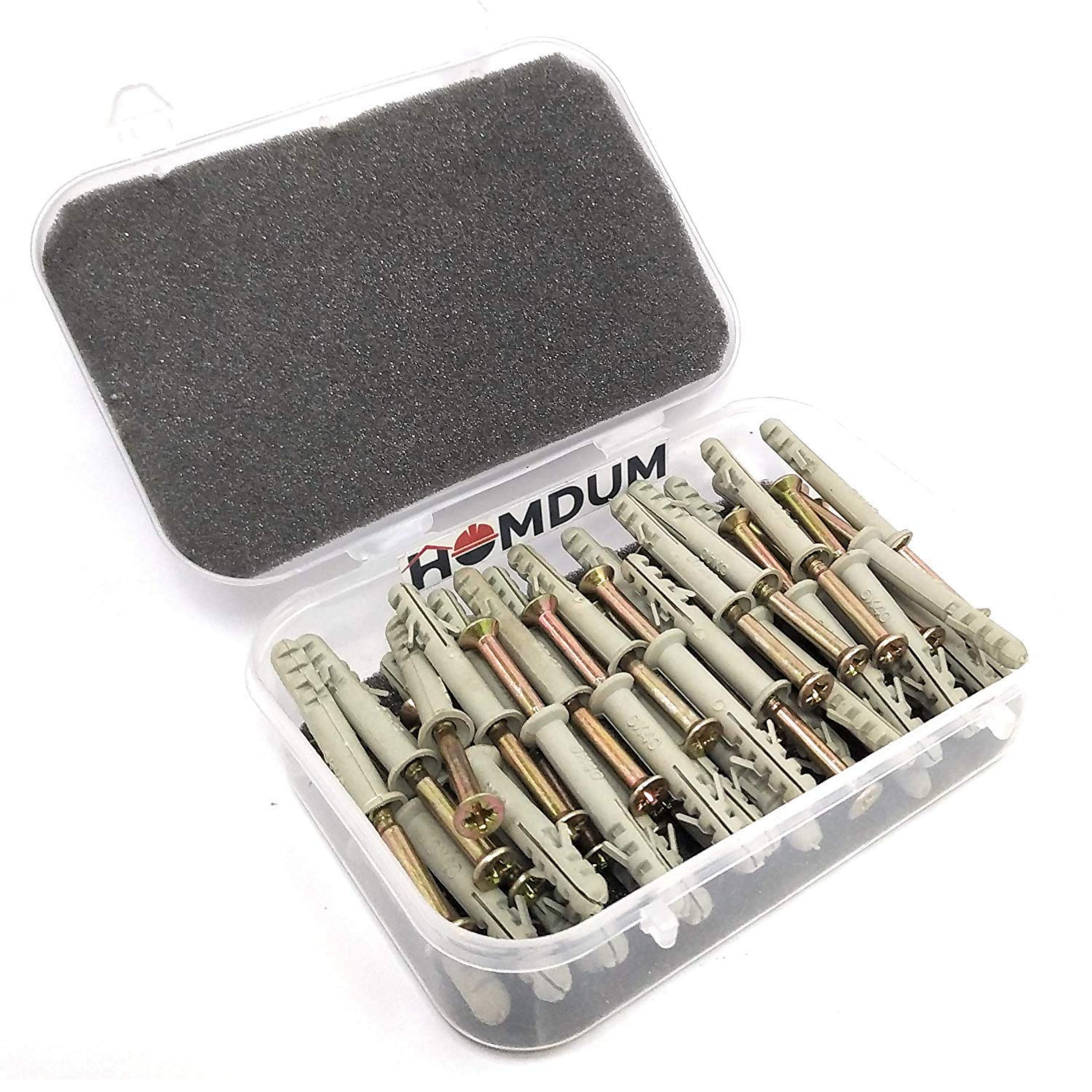 Homdum Hammer Fixings Nylon Plugs Set (Size 40 mm x 6 mm) Pack of 40 Pieces.