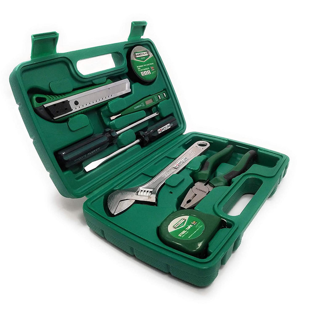 Homdum Hanbon 9 Pcs Home Tool Set with Box/Home Repair Tool Kit with Carry Case