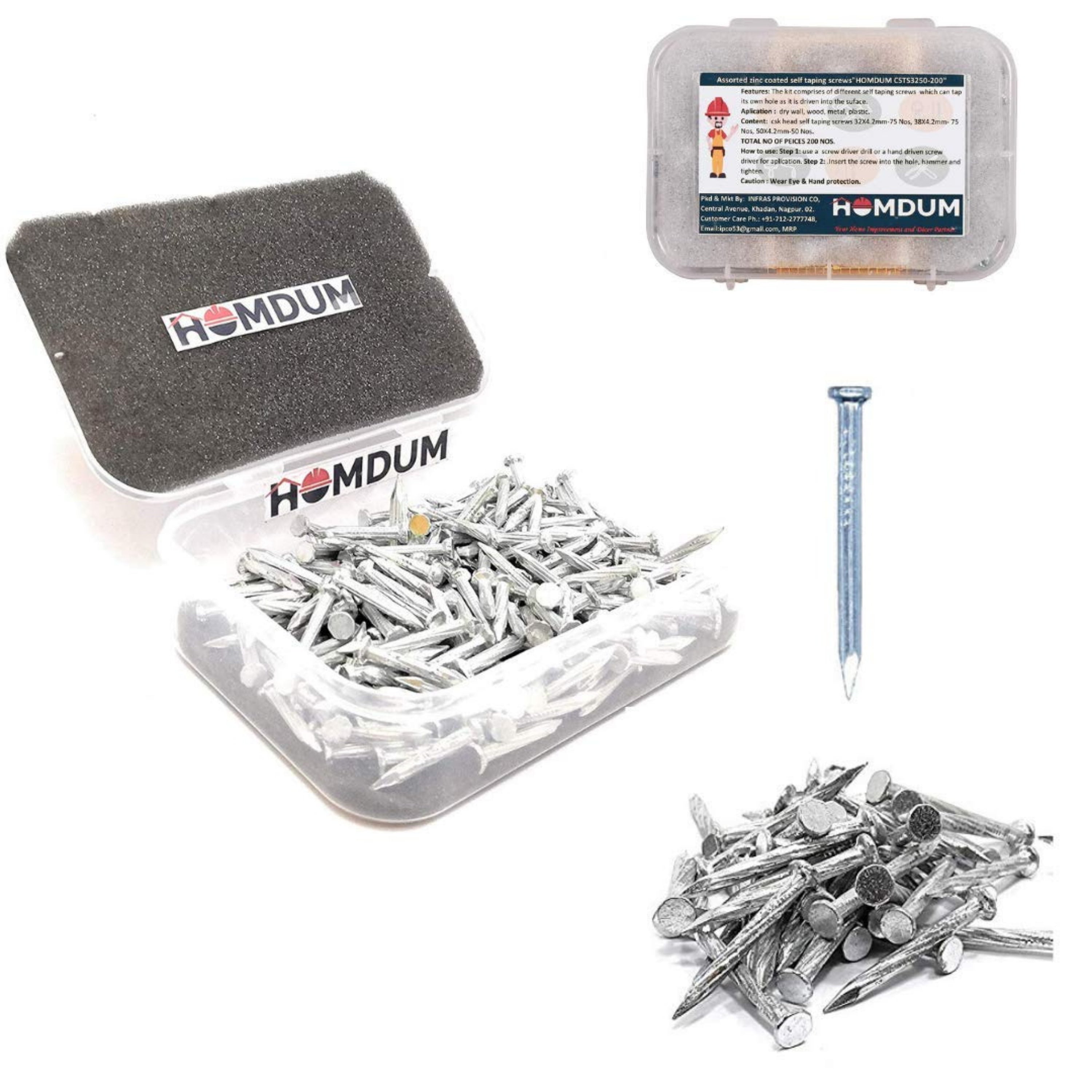 Homdum 1.5" Hard Steel Concrete Nail