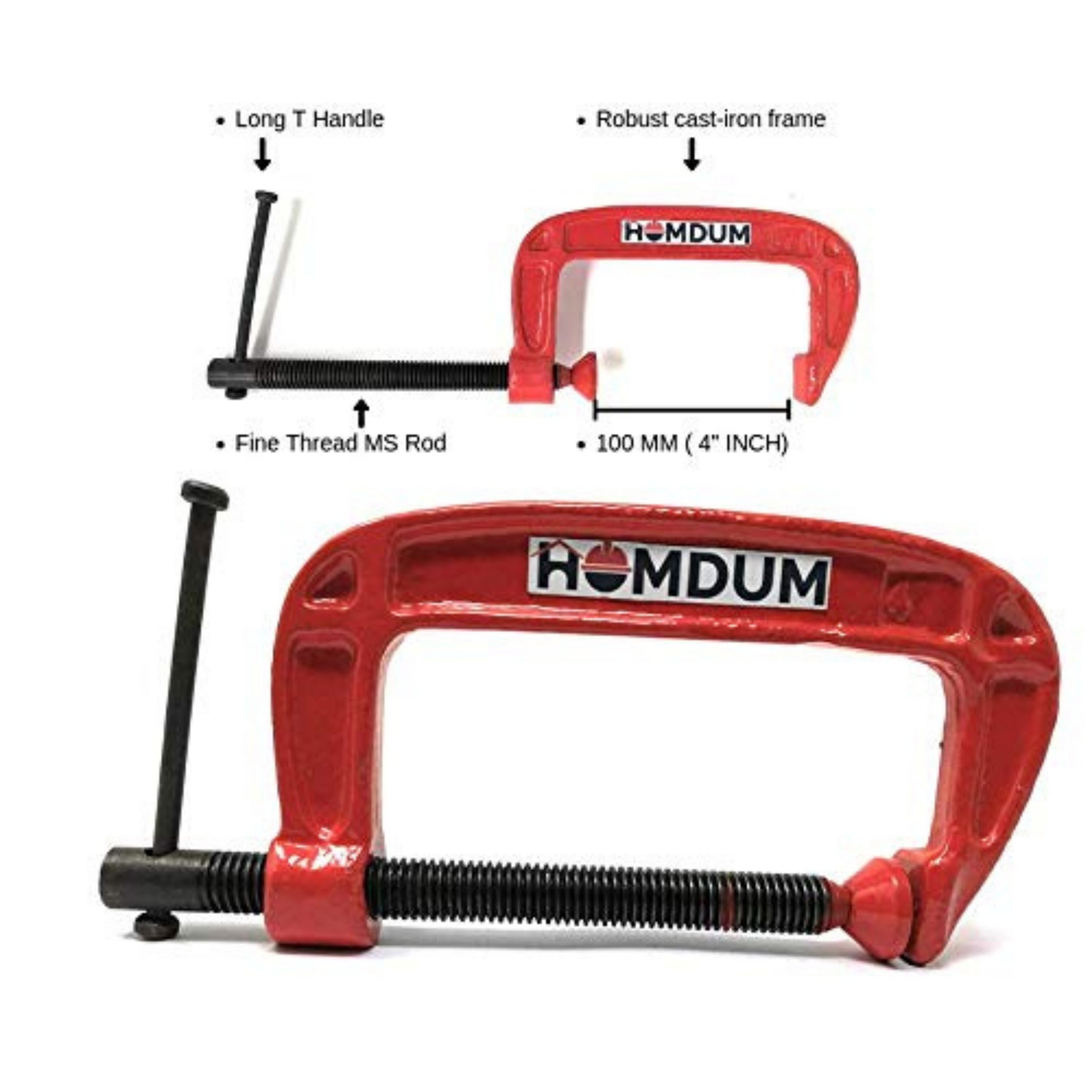 Homdum Woodworking 4 inch G clamp 2 pc