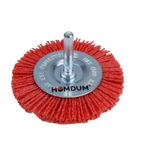 Homdum INGCO Red Nylon Fiber Brush Circular Brush 75 mm Diameter ¼” Shaft 4500rpm Drill bits Cleaning Brush Polishing Brush Derusting disc Brush
