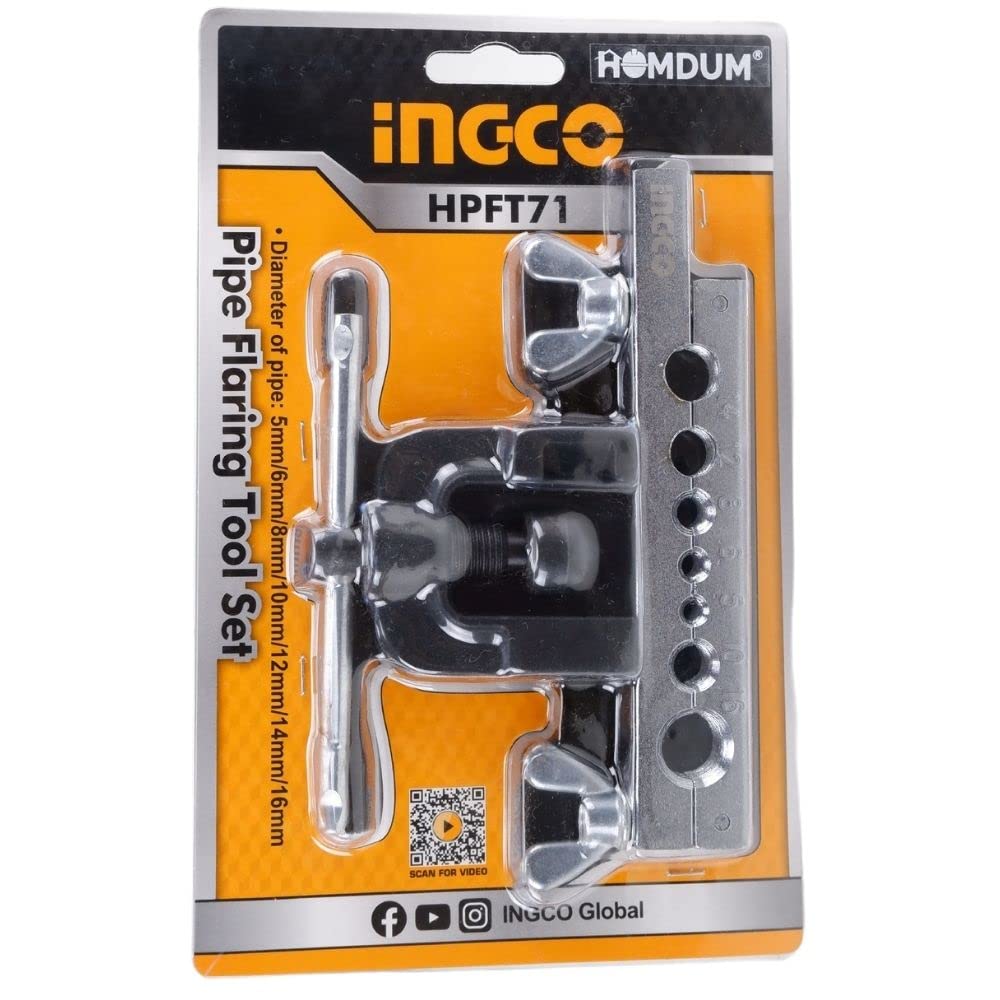 Homdum Flaring and Swaging Tool Set INGCO 5 MM to 156MM 3/16 to 5/8 Air Conditioning & Refrigeration Copper Pipe Tubing Expander kit Air Brake Line Clamp Heavy Duty Steel.