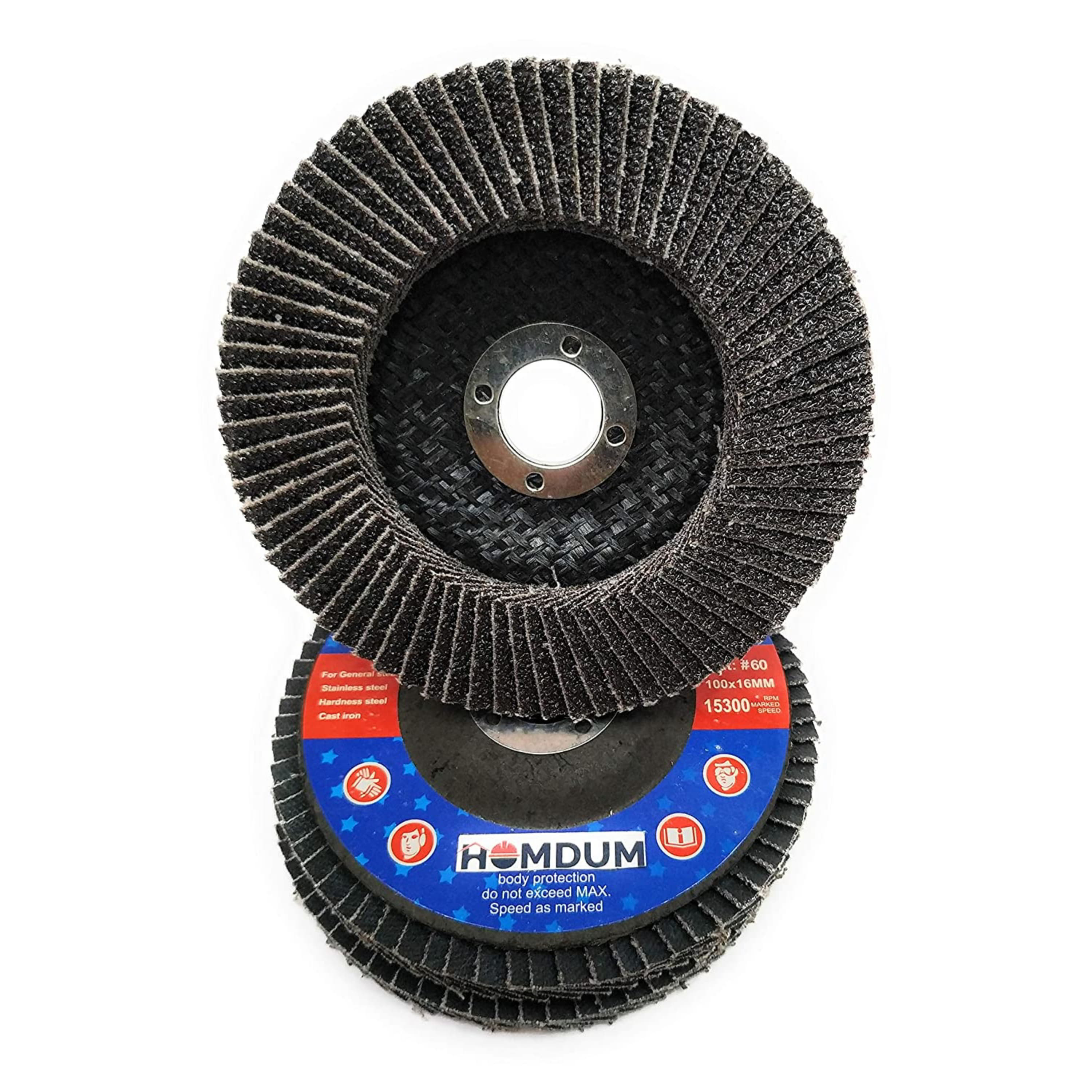 Homdum MAF Non-Woven Felt Pad Emery Flap Disc-Nylon Fiber Wheel for Sanding Buffing Polishing (4 Inch, Random Colour) -Pack of 9 Pieces