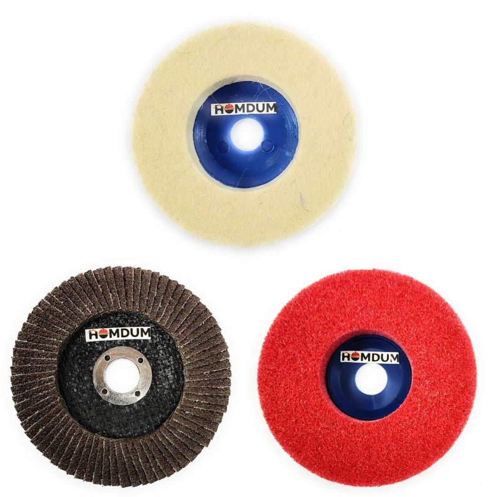 Sanding Disc Polishing Non-woven Flap Buffing Wheel With 1/4 in Shank For  Drill