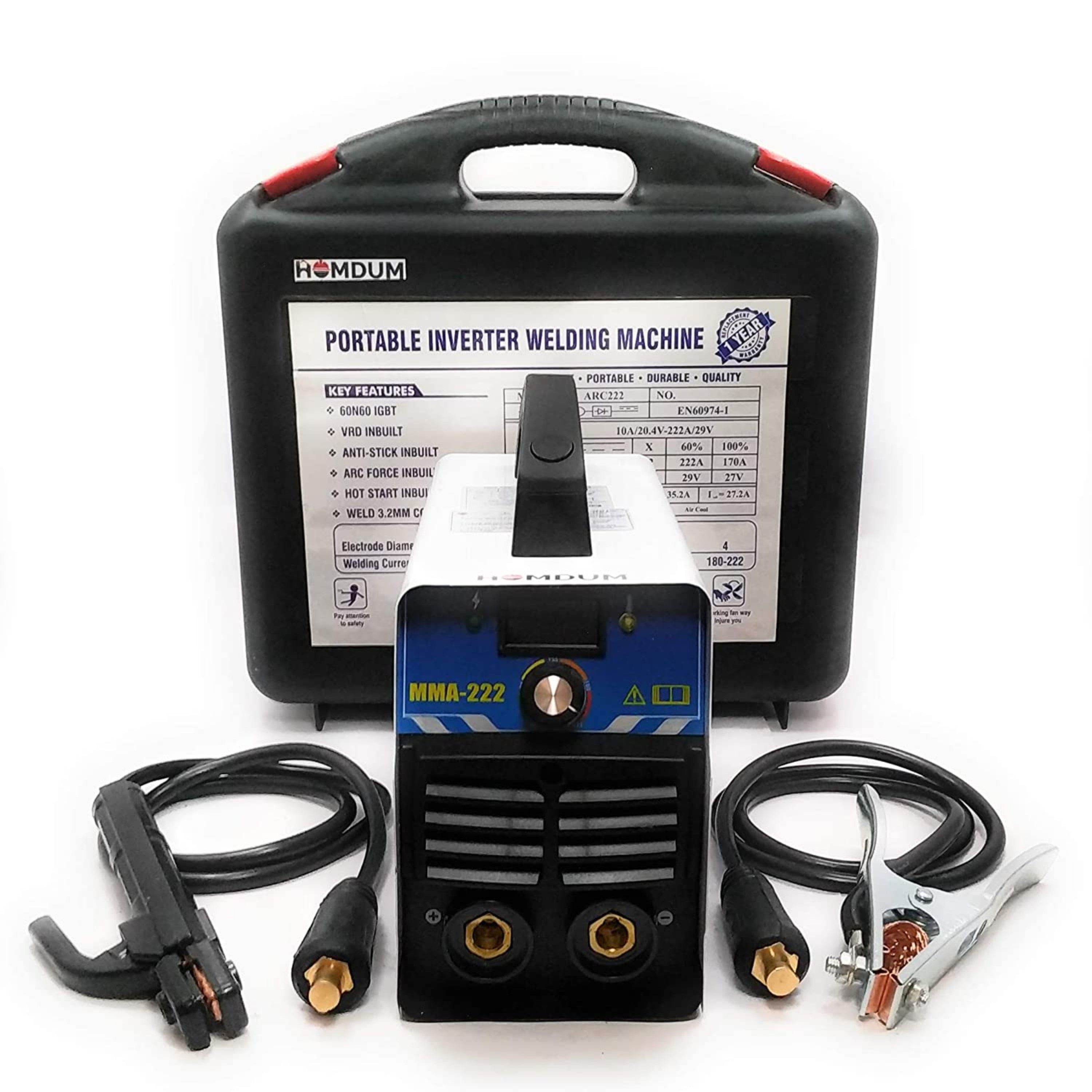 Homdum MMA222 Welding Machine with Standard Accessories