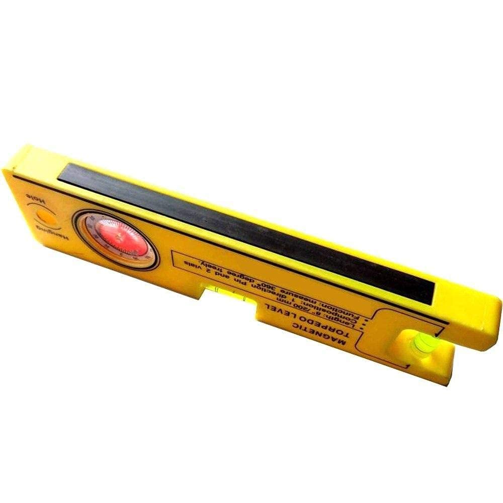 Homdum 8-inch Magnetic Torpedo Level with 1 Direction Pin, 2 Vials and 360 Degree View