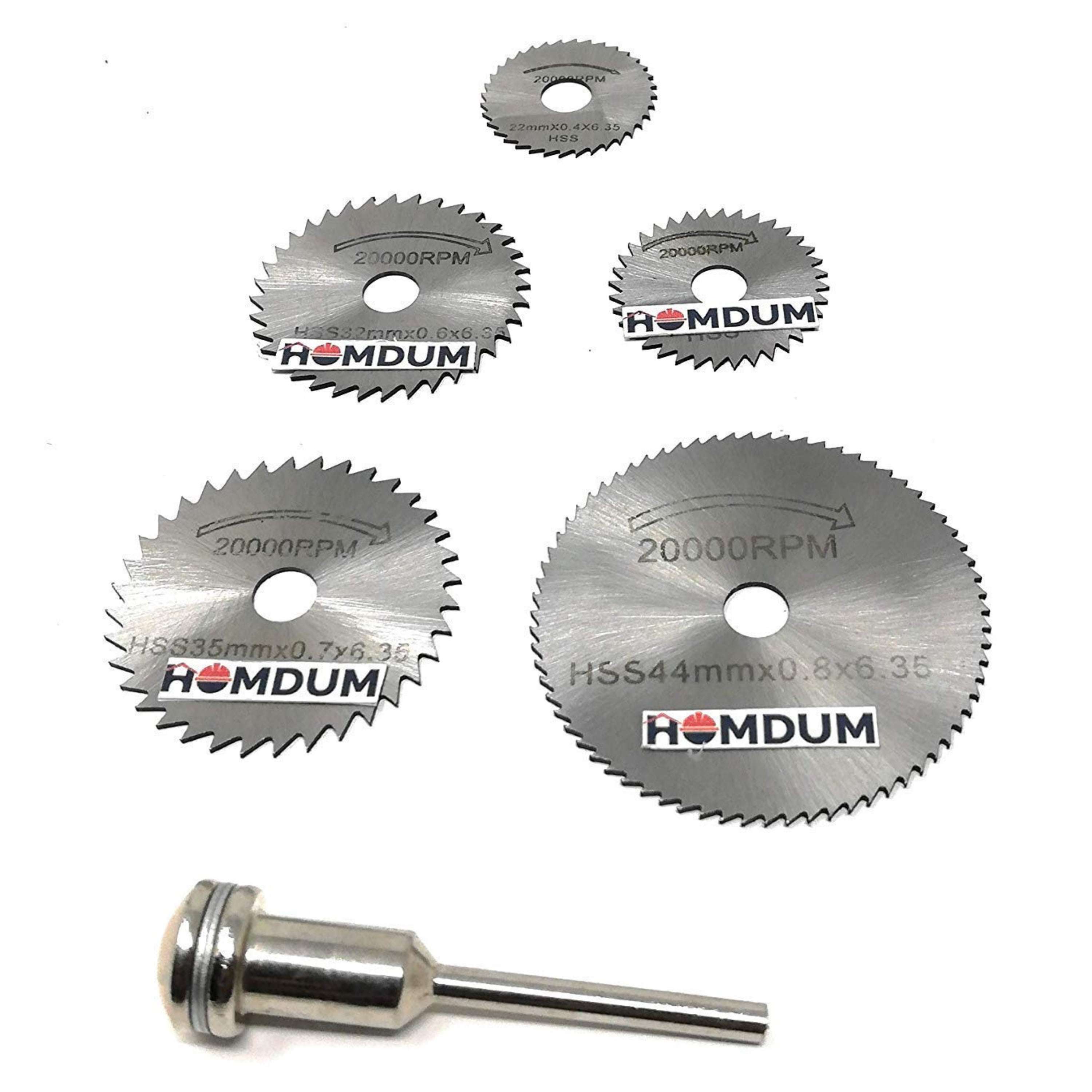 Homdum Multi functional 130W Maf Mini Rotary Die Grinder Tool Kit with 40 pcs grinding stones, sanding roll and diamond bits accessories + 6 Pcs Mini HSS Circular Saw Blade