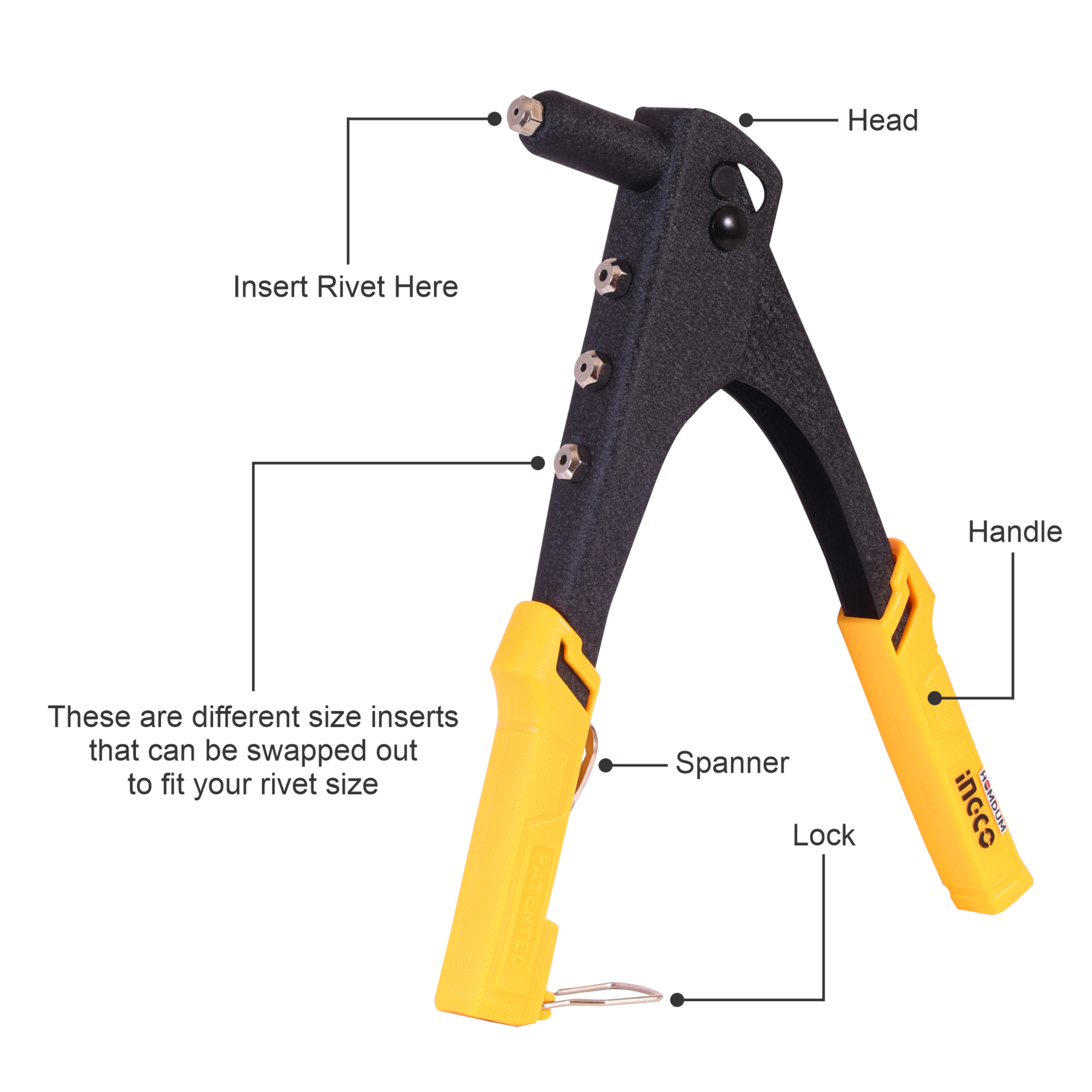 Homdum Ingco Non Slip 10.5" Rivet Gun