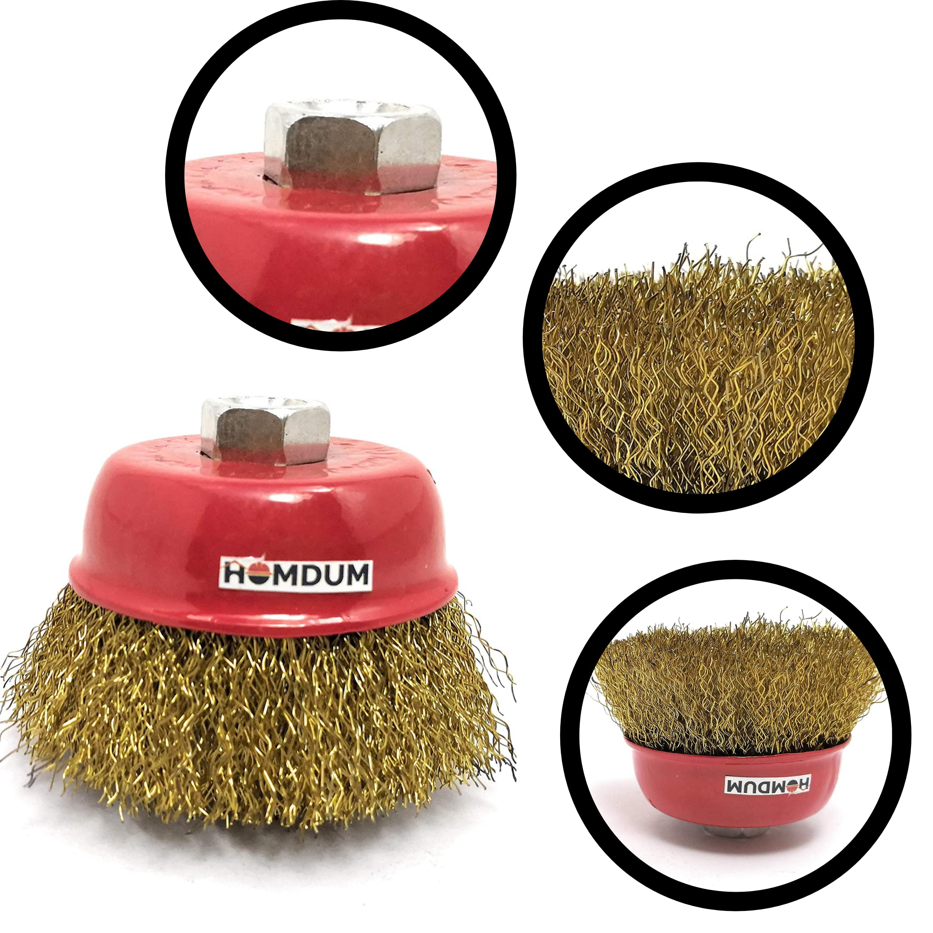 Homdum Non Twisted Cup Brush for Removing Rust, Paint