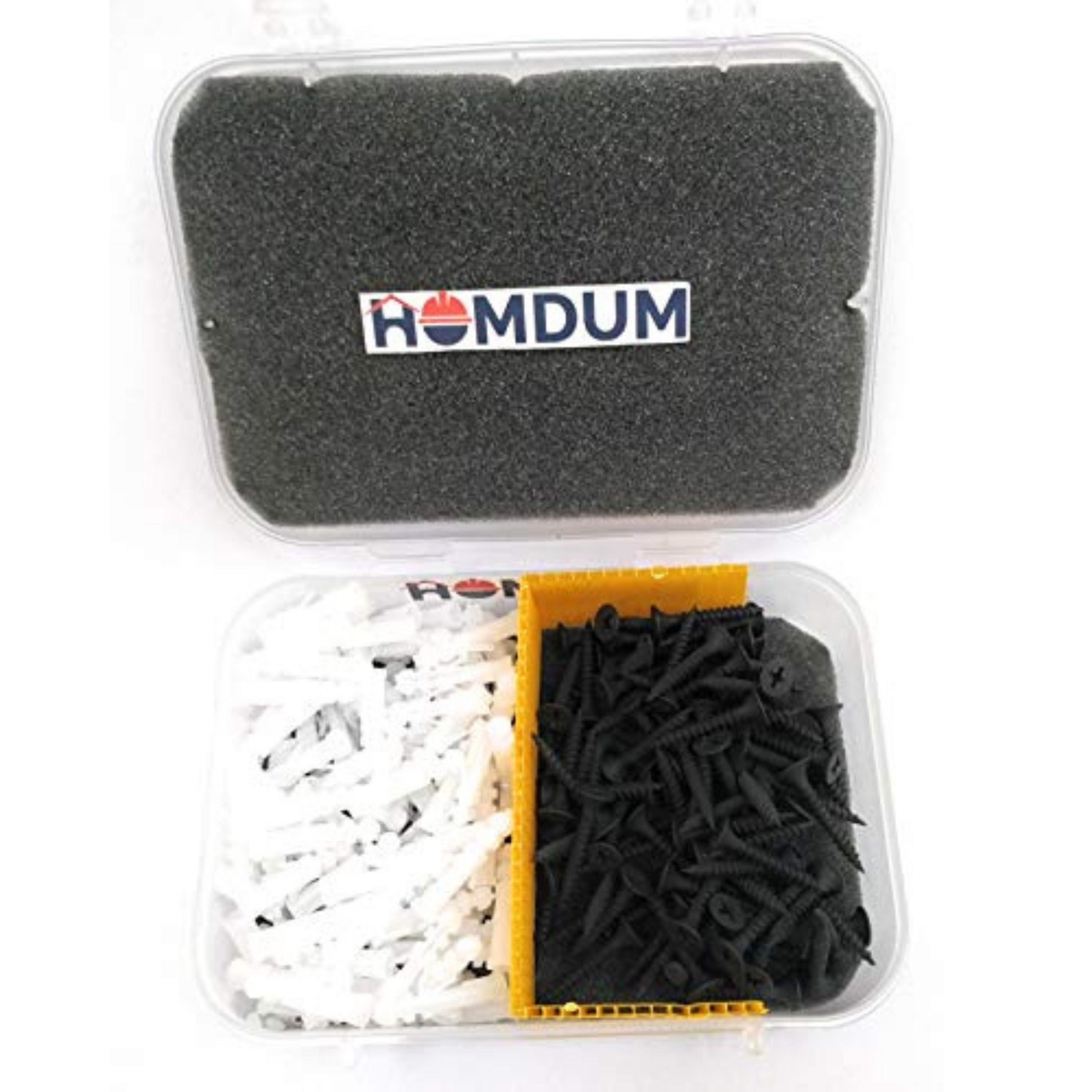 Homdum Nylon Plug with Screws 1 inch (25 mm screw with plastic sleeve) Pack of 200. (1")