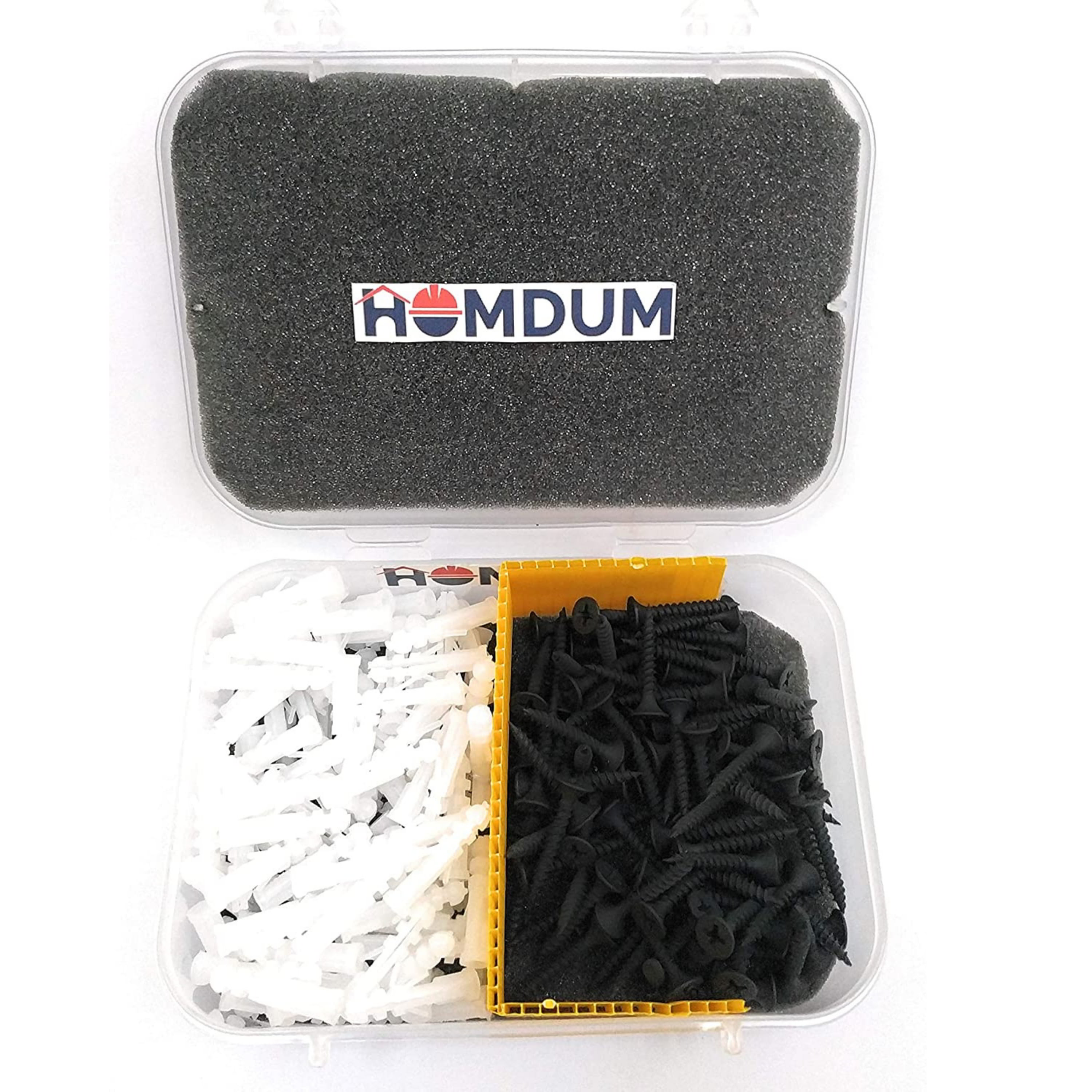 Homdum Nylon Plug with Screws 1 1/4 inch (32 mm screw with plastic sleeve) Pack of 100. (1 1/4")